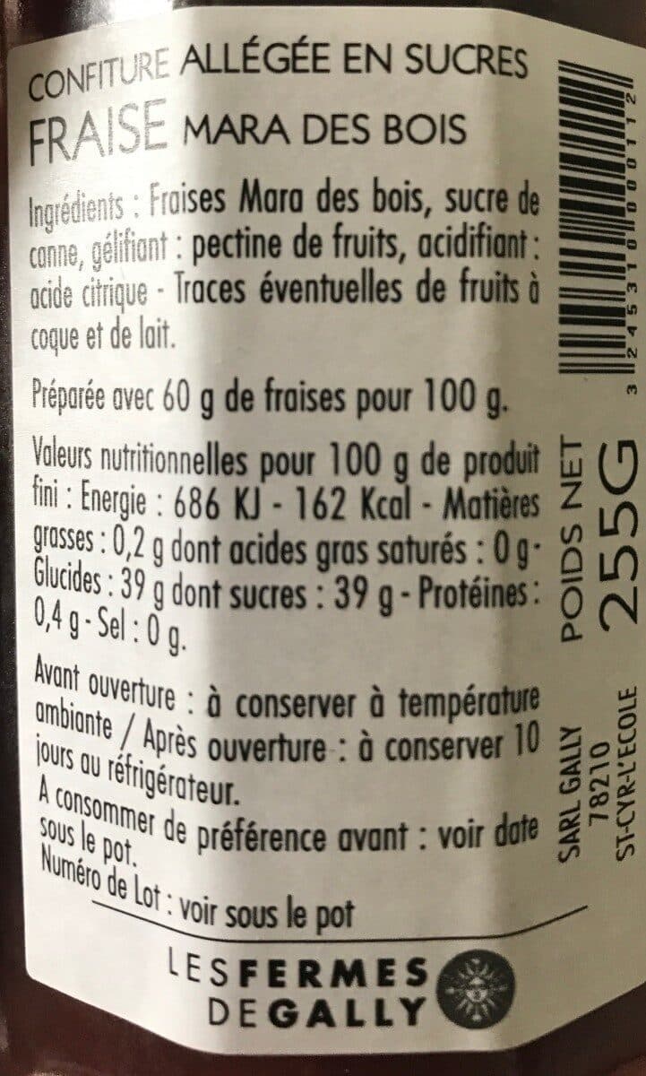 Les Fermes de Gally Confiture fraise packshot