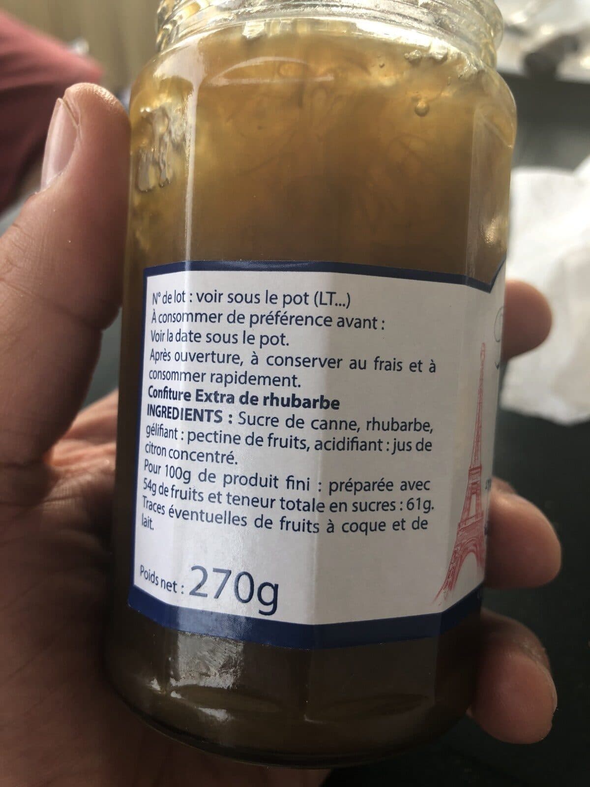 Andrésy Confitures Confiture Extra Rhubarbe 270 G - and Pieral packshot