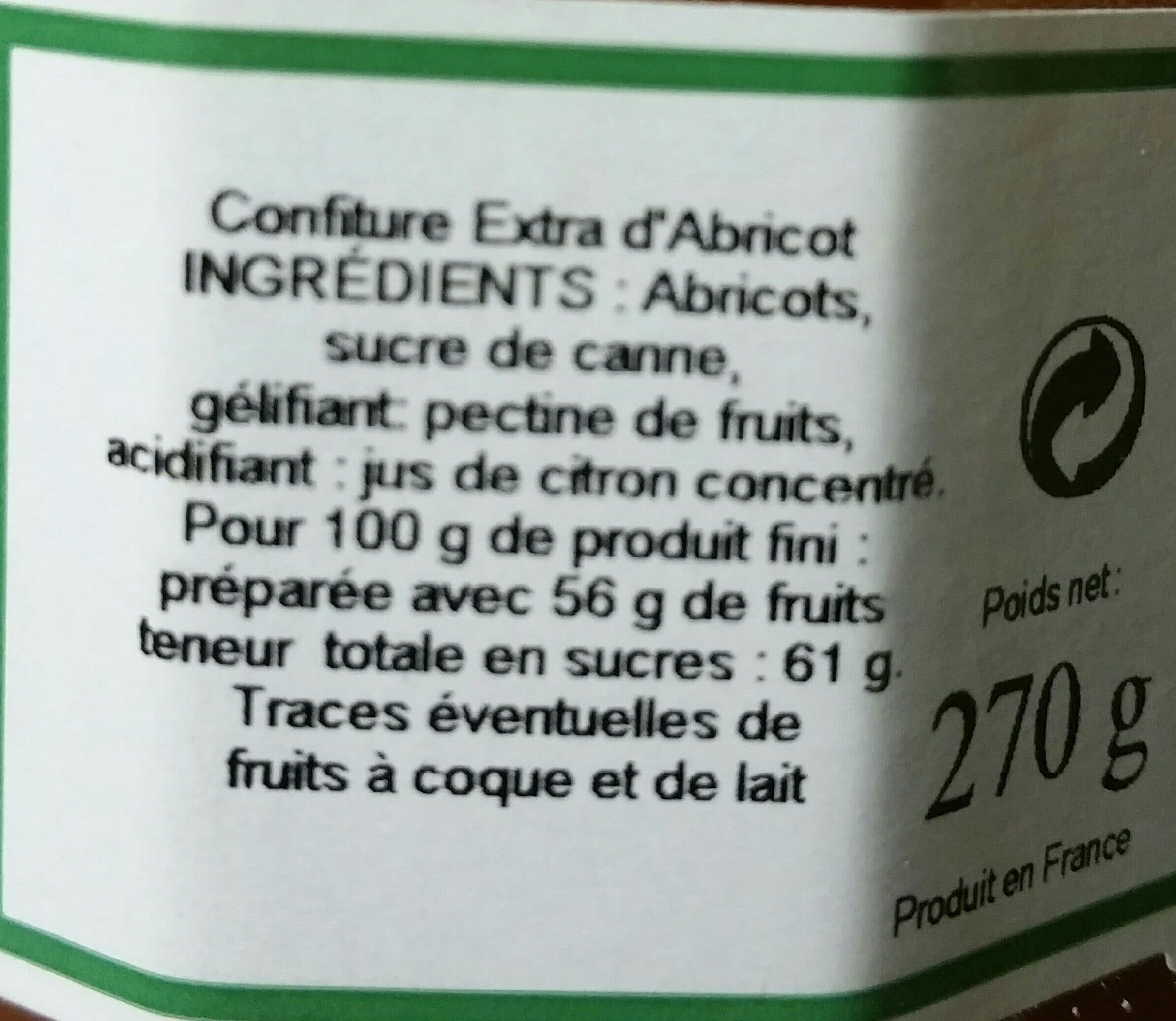 Trésor De Fruits Confiture extra abricot packshot