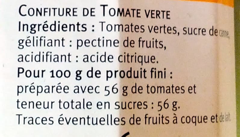 Andrésy Confitures Confiture de Tomate verte packshot