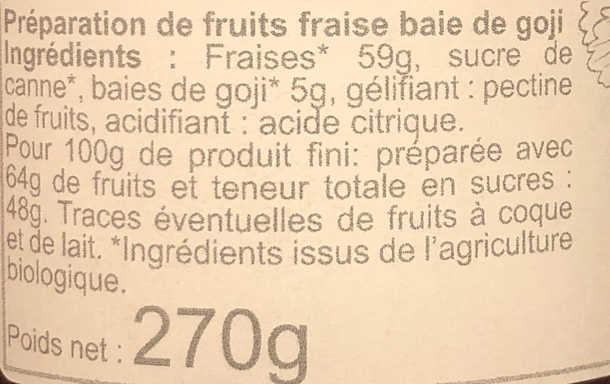Les Petites Parisiennes Confiture Fraise baie de goji packshot