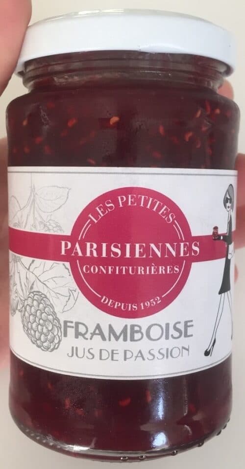 Les Petites Parisiennes Confiturières Confiture framboise jus de passion packshot