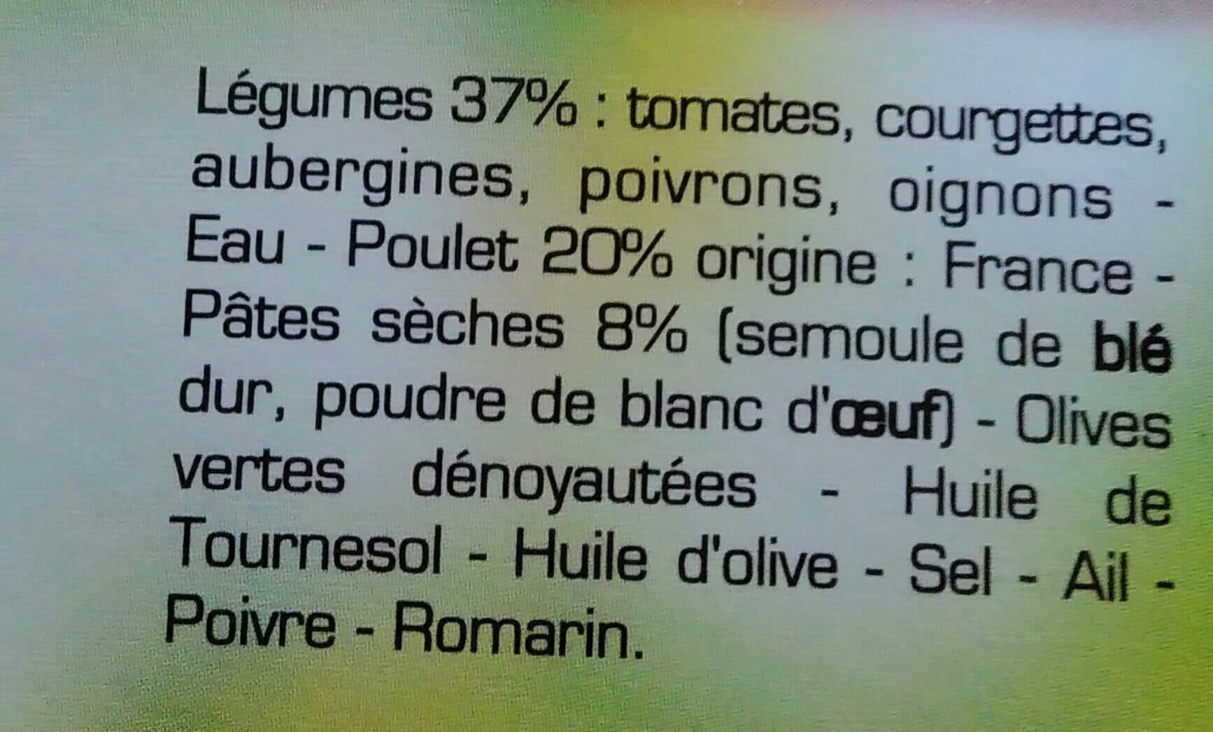 La Belle Chaurienne Timbale de pâtes et poulet aux légumes du soleil packshot