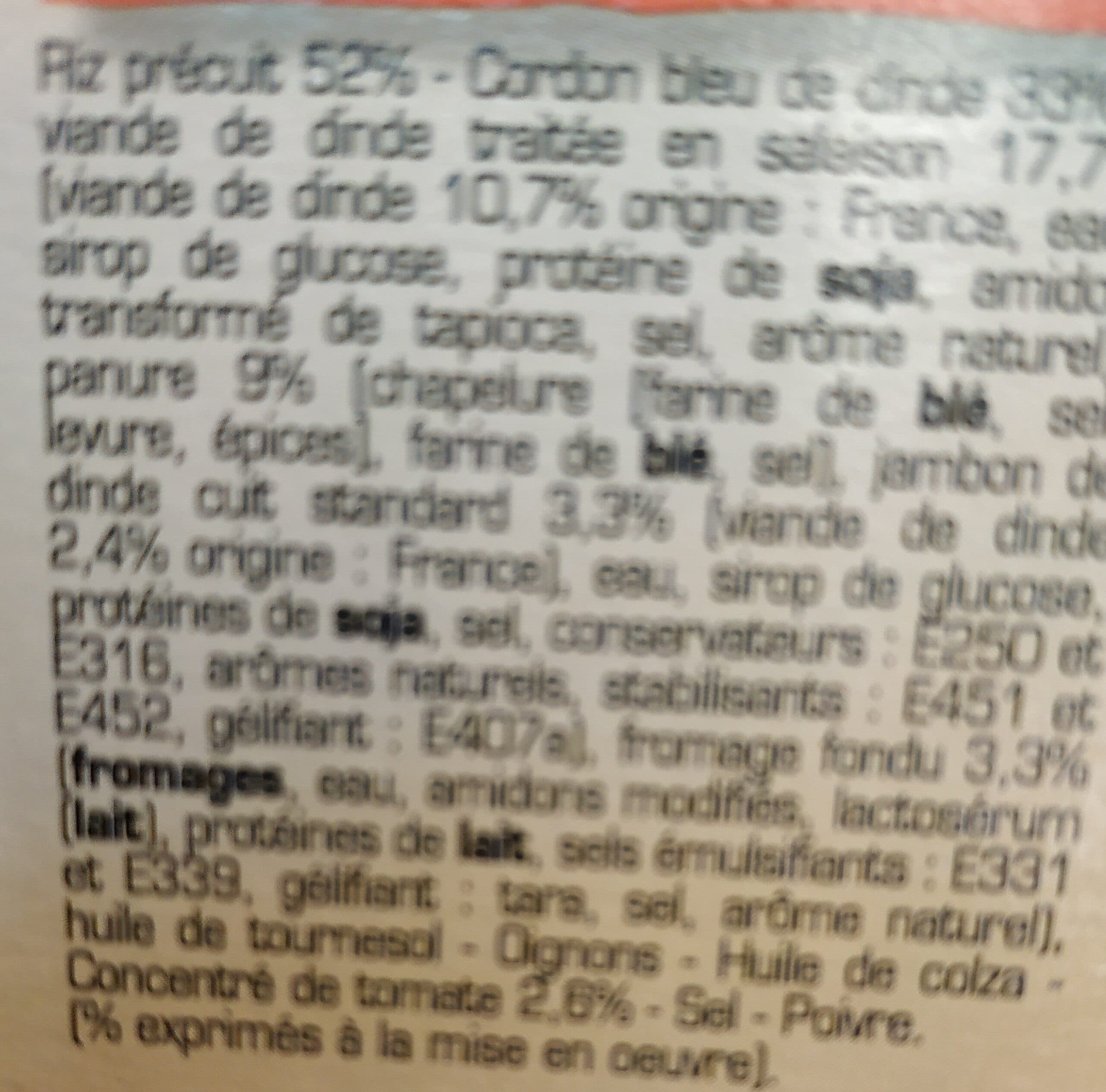 La Belle Chaurienne Cordon bleu de dinde et riz à la tomate packshot