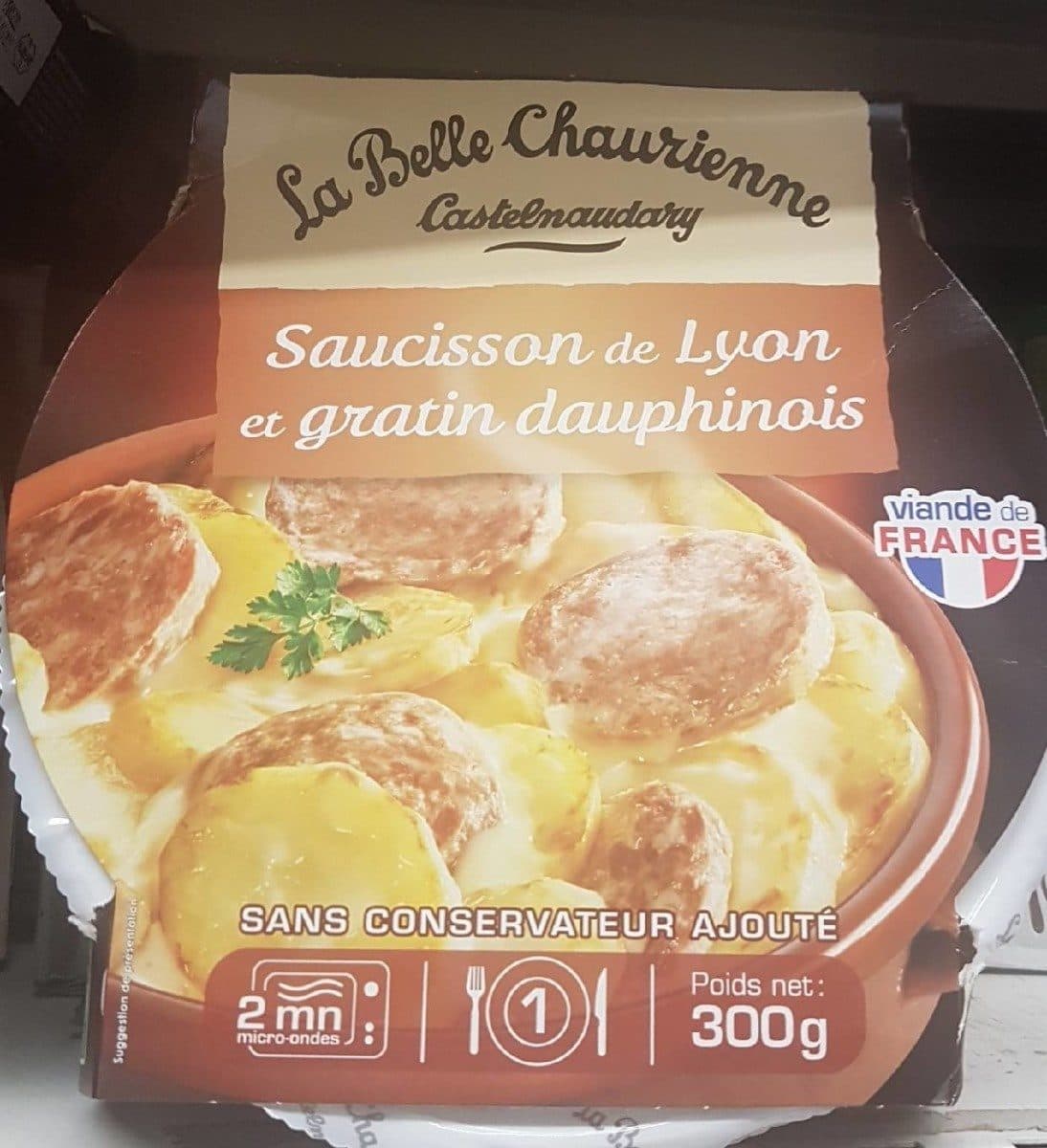 La Belle Chaurienne Saucisson de lyon et gratin dauphinois packshot