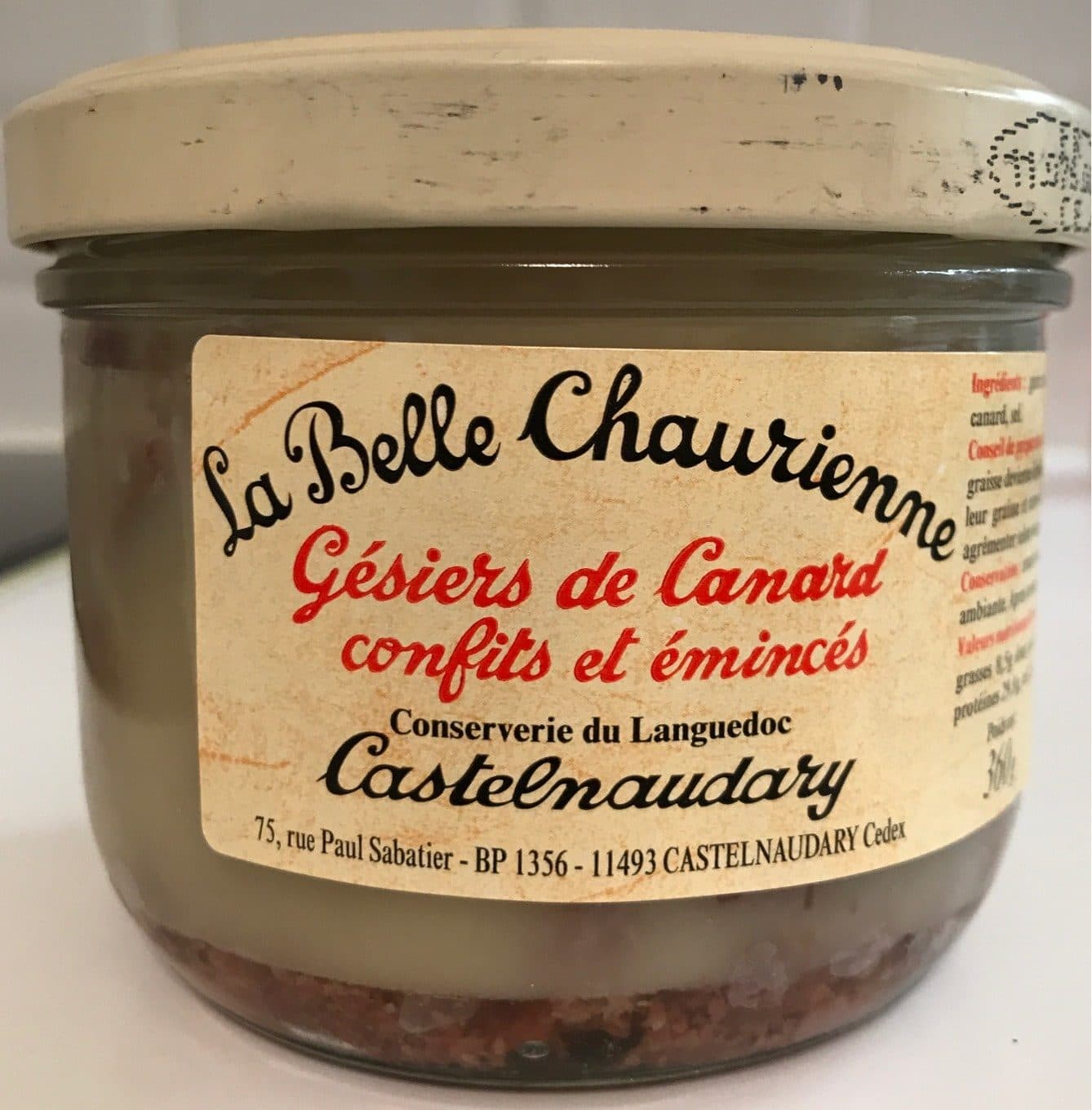 La Belle Chaurienne Gésiers de canard confits et émincés packshot