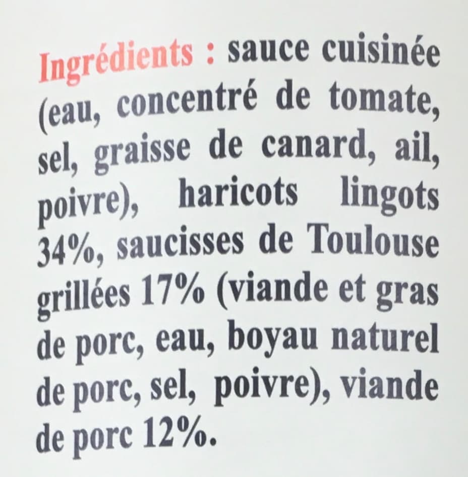 La Belle Chaurienne Cassoulet du Pays Occitan aux saucisses de Toulouse packshot