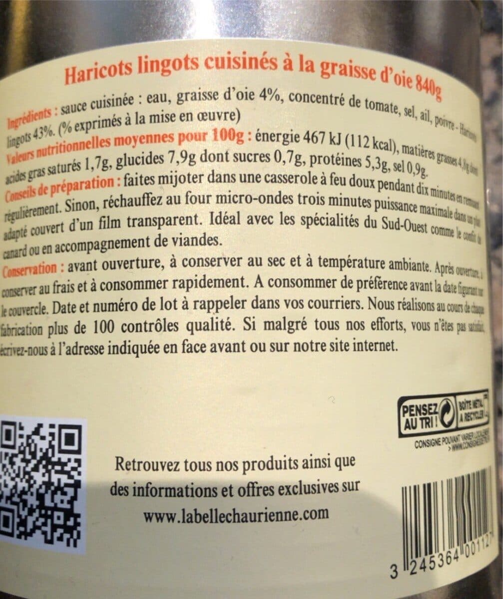 La belle chaurienne Haricots Lingots packshot