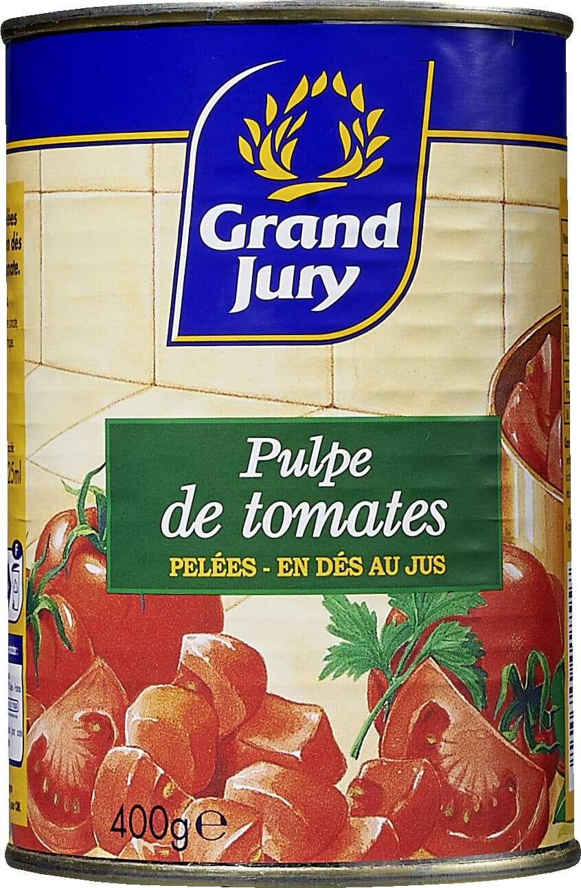 Grand Jury Pulpe de Tomates Pelées en Dés au Jus packshot