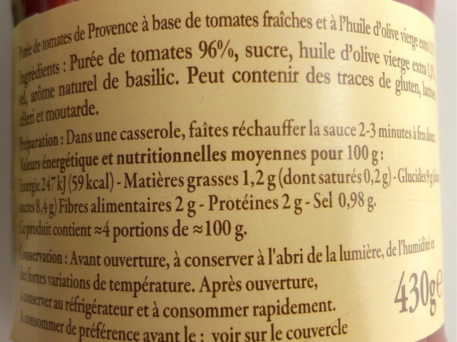 Carrefour Coulis de tomates de Provence packshot
