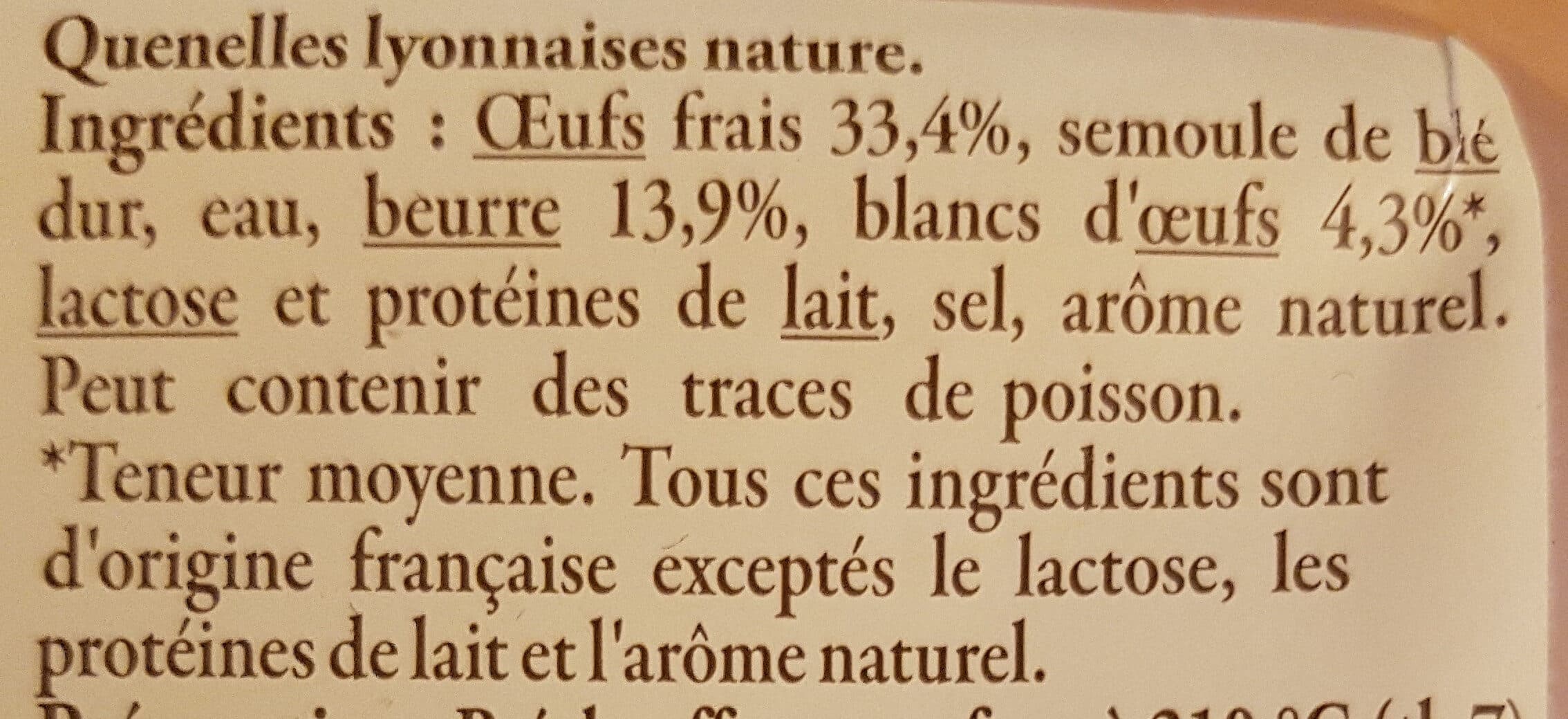 Carrefour Quenelles à la lyonnaise packshot