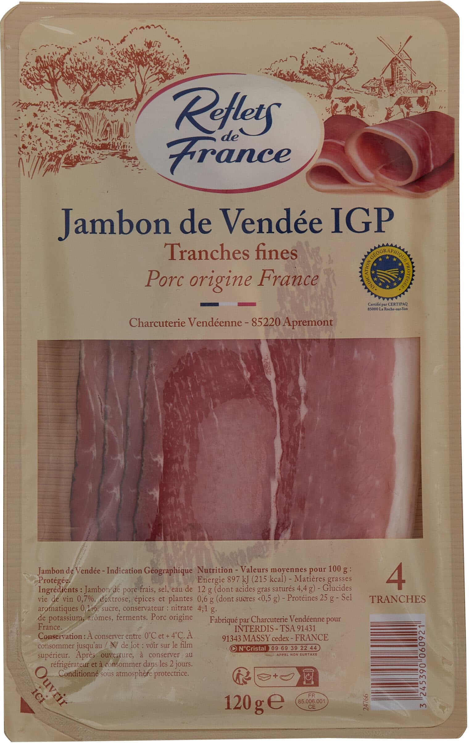 Carrefour Jambon de Vendée IGP packshot