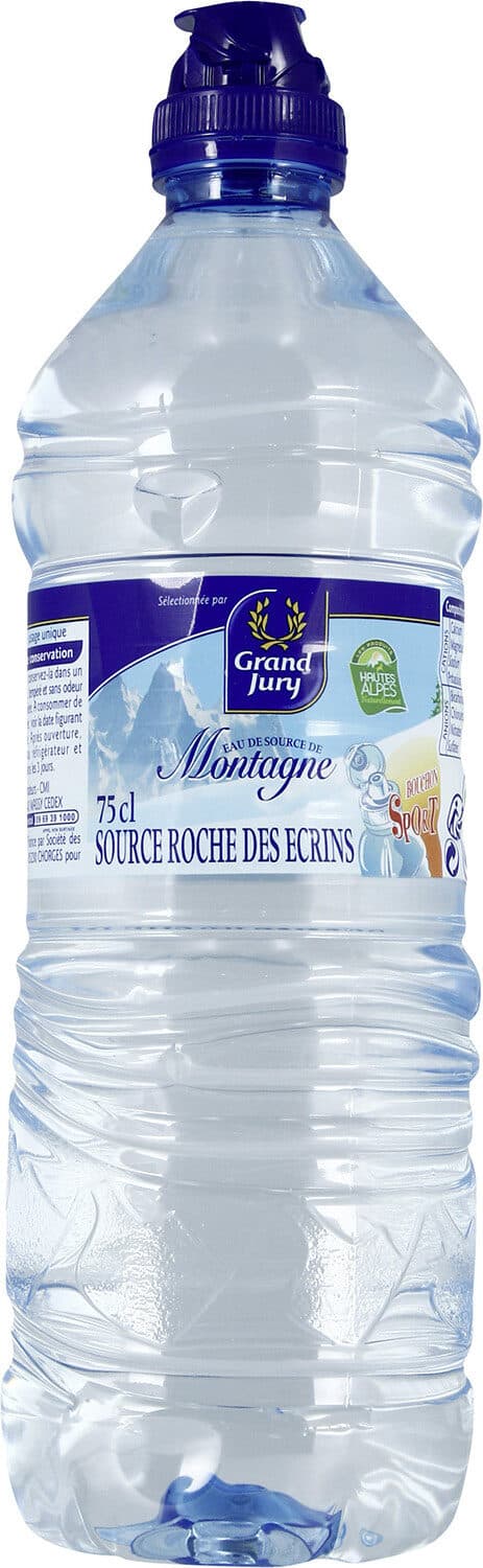 Carrefour Sélectionné par Grand Jury. Eau de source de Montagne. packshot