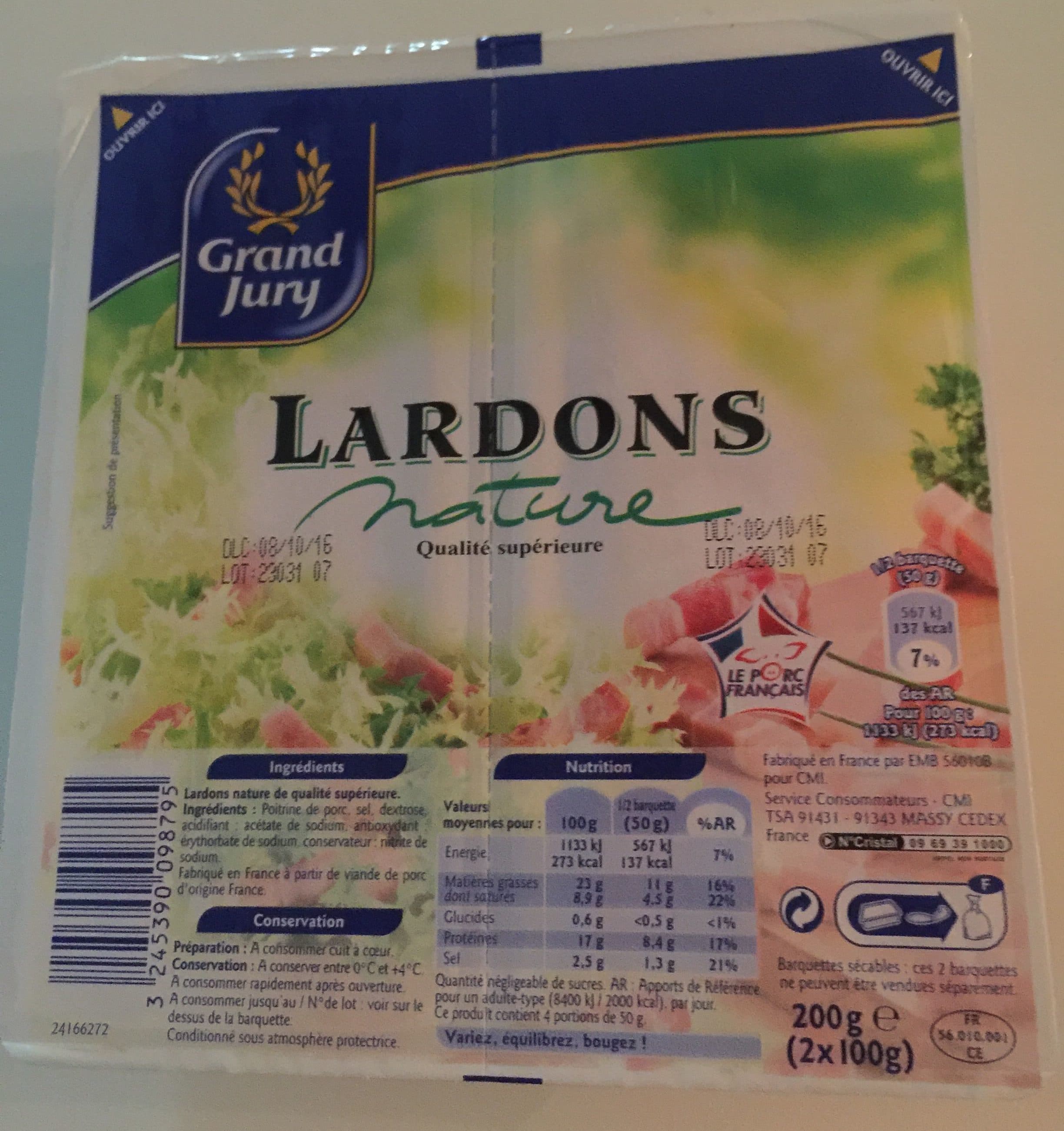 Grand jury Lardons nature packshot