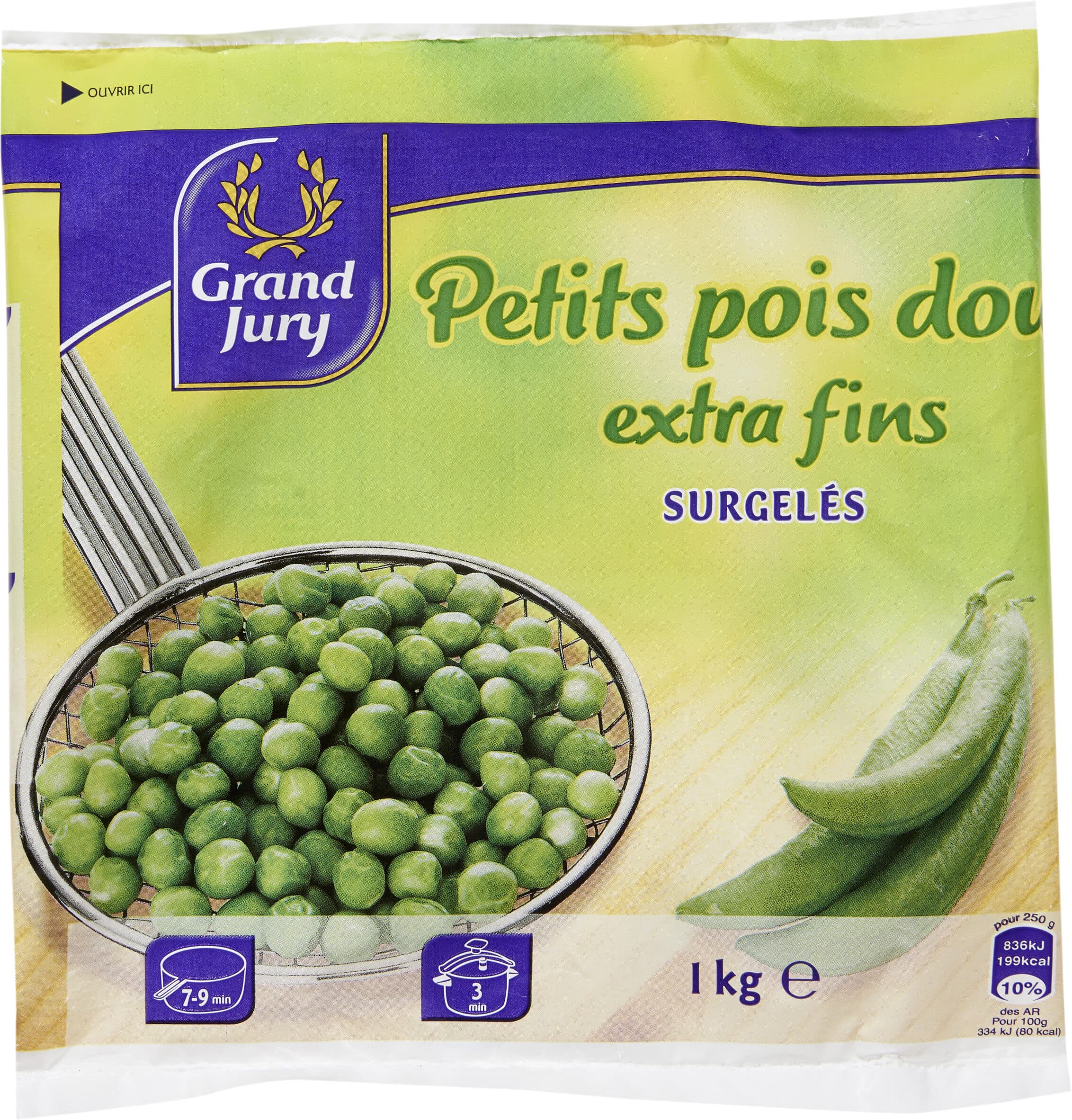 Grand Jury Petits pois doux extra fins surgelés packshot