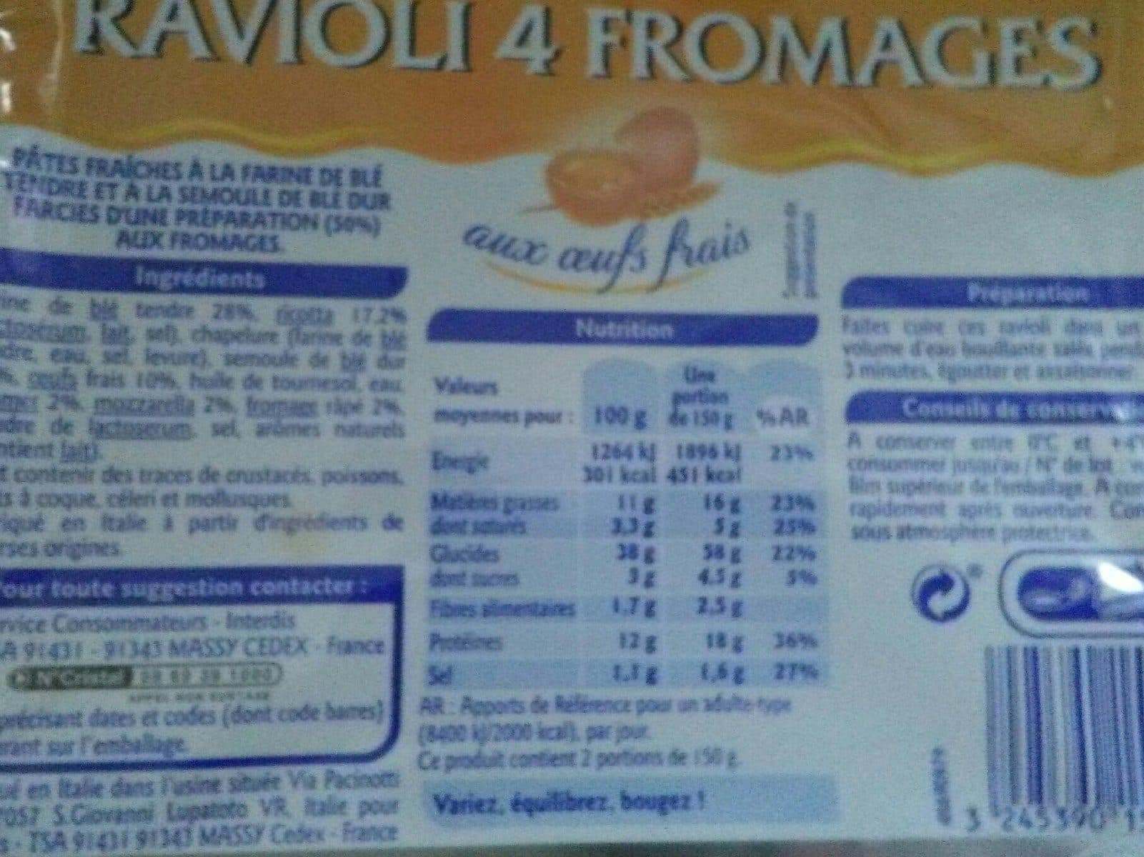 Grand Jury 300G Ravioli 4 Fromages Grand Jury packshot