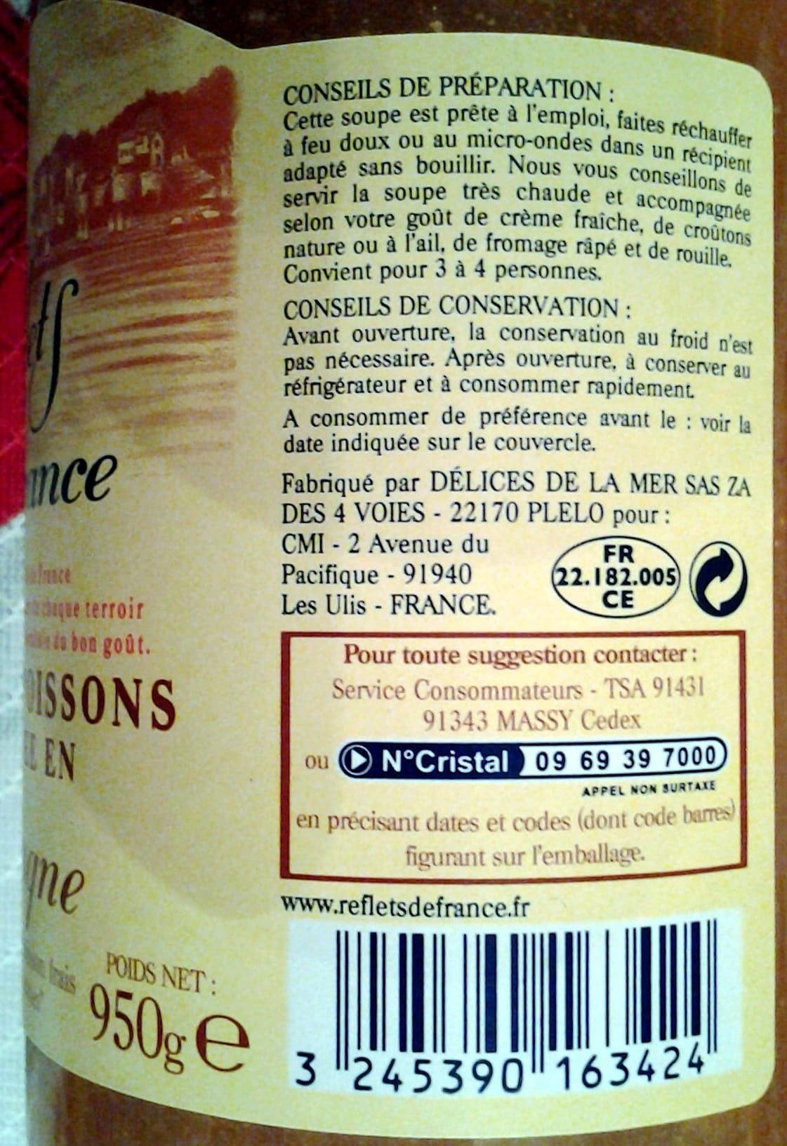 Carrefour Soupe de poissons recette bretonne packshot