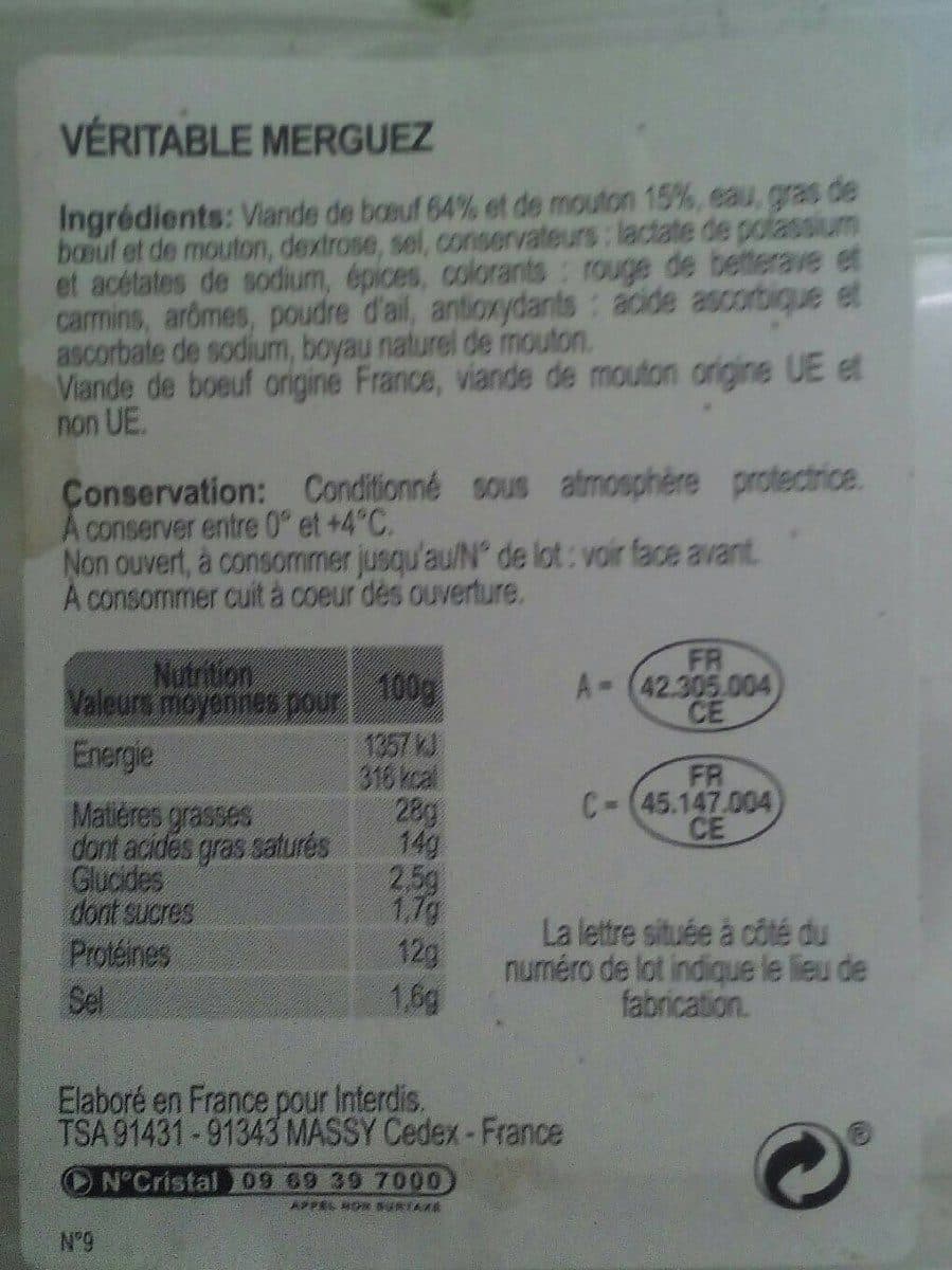 Grand Jury Veritable merguez boeuf et mouton packshot