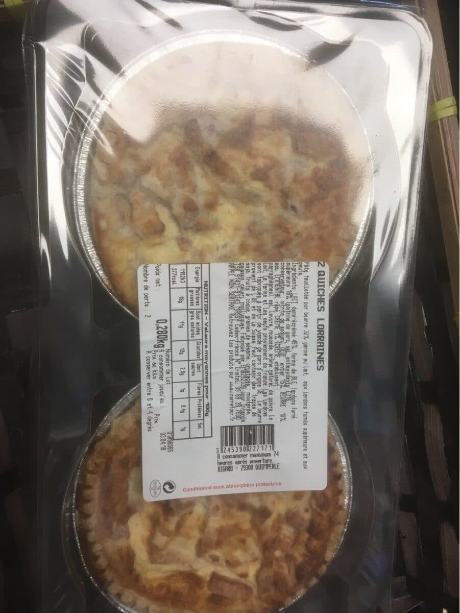 Carrefour Quiche lorraine x2 packshot