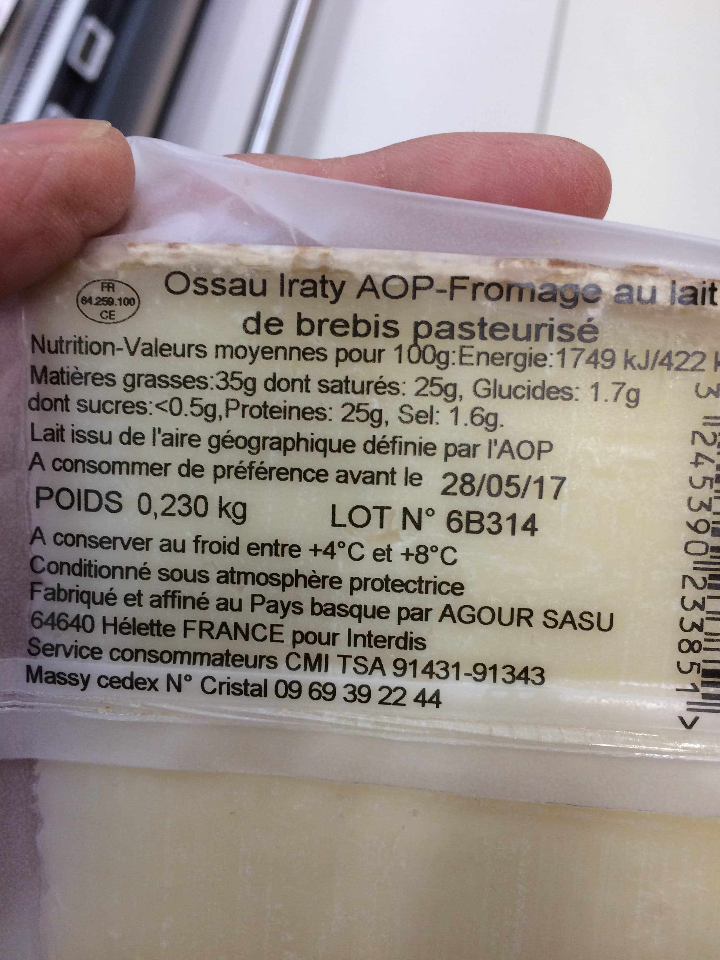 Carrefour Ossau - Iraty AOP du Pays Basque packshot