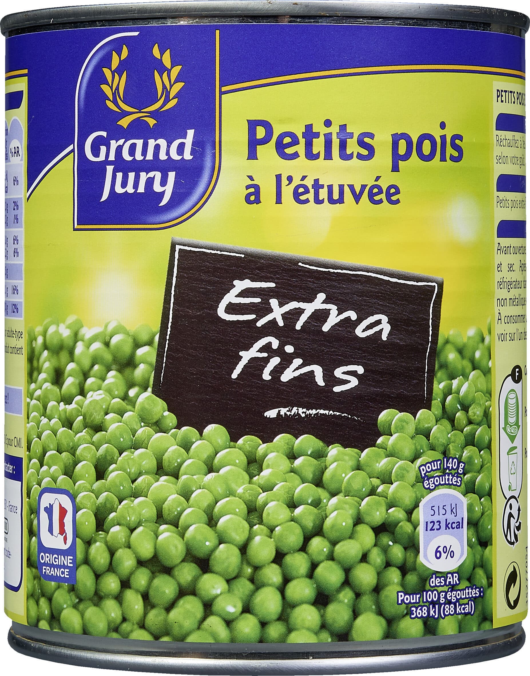 Grand Jury Bte 4 / 4 Petits Pois Extra Fins Etuve Grand Jury packshot