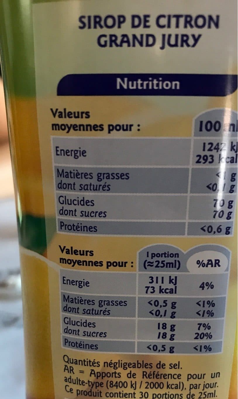 Grand Jury Sirop de citron packshot