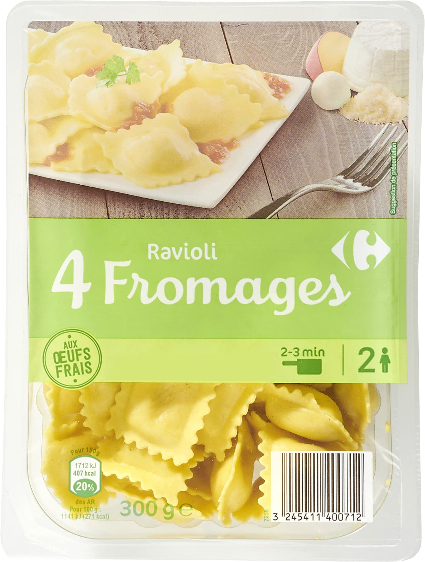 Carrefour Ravioli 4 fromages packshot