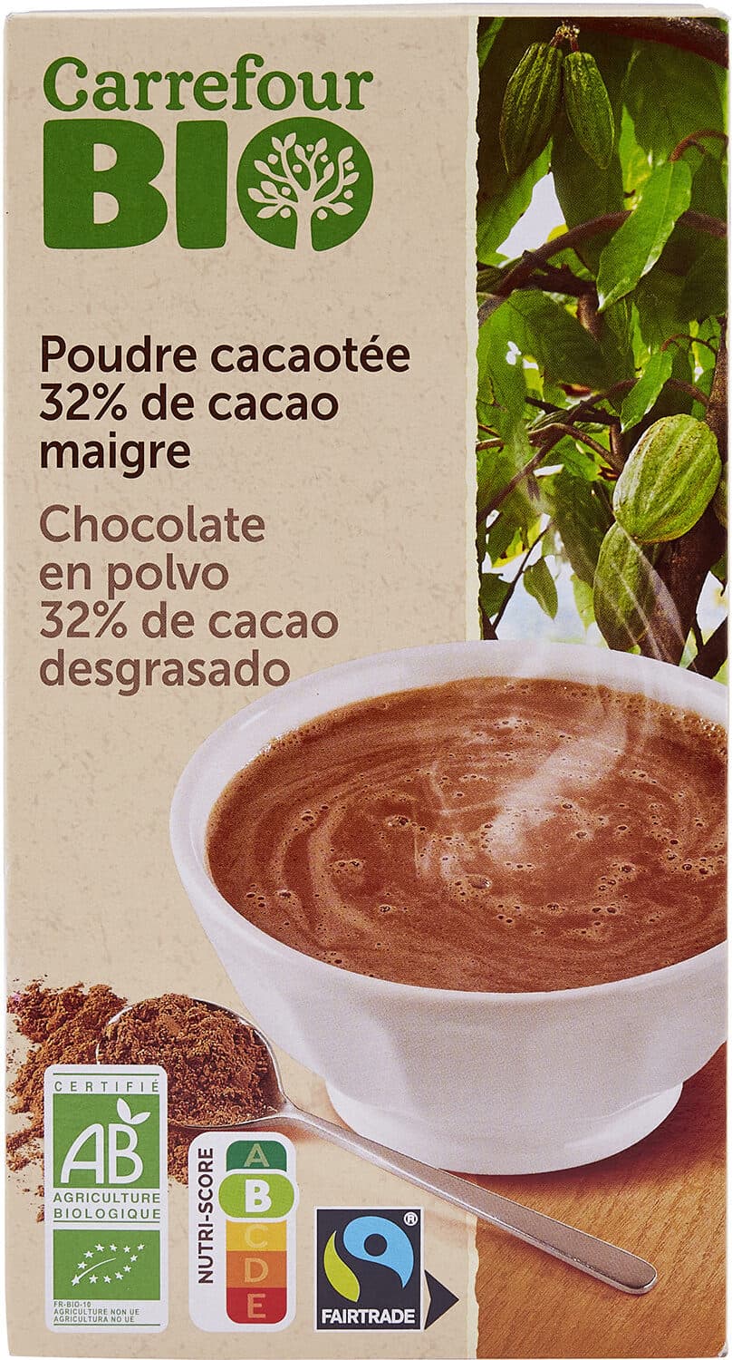 Carrefour BIO Poudre cacaotée 32 % de cacao maigre packshot