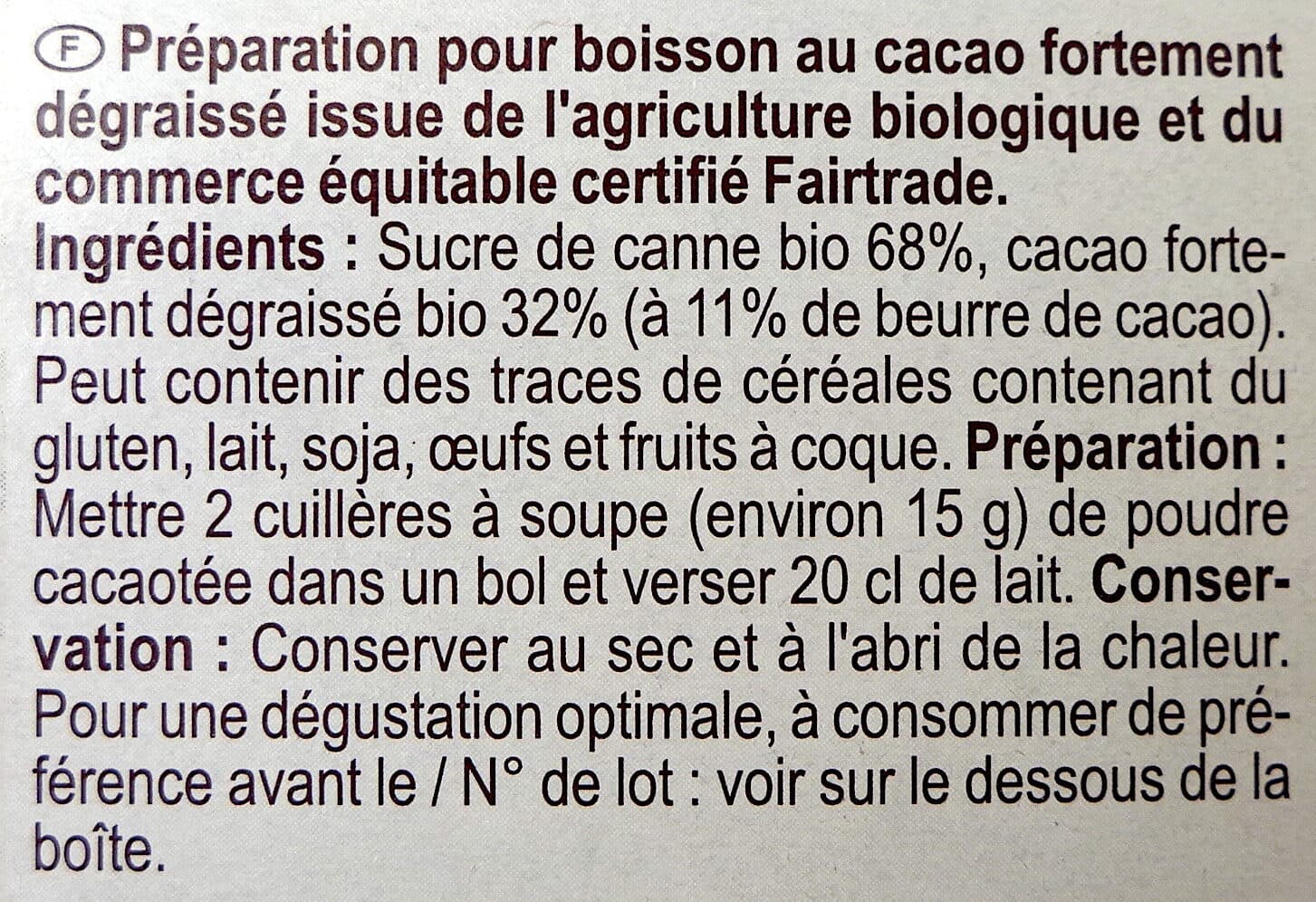 Carrefour BIO Poudre cacaotée 32 % de cacao maigre packshot