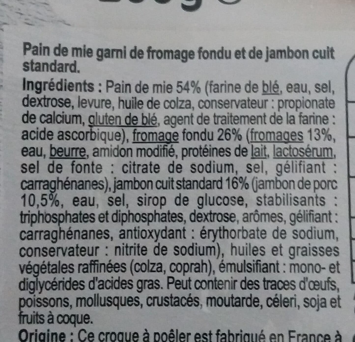 Carrefour Croque-monsieur jambon fromage packshot