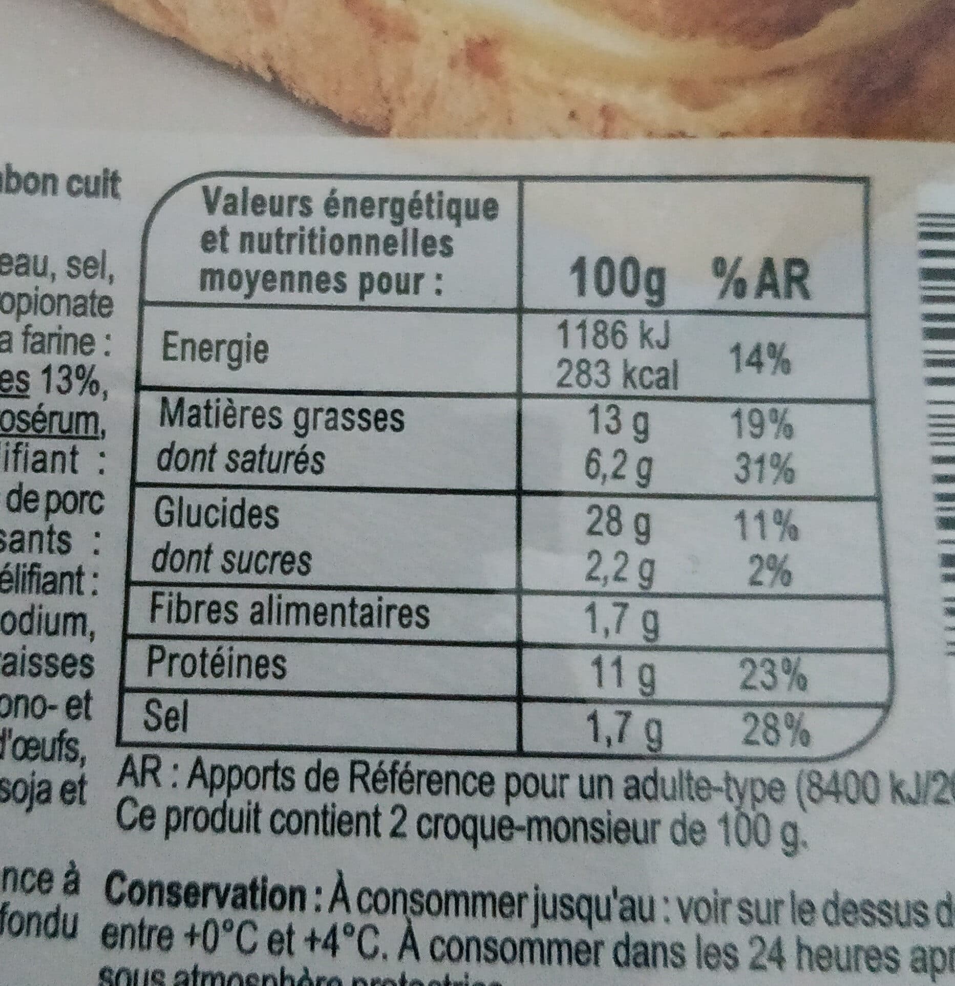 Carrefour Croque-monsieur jambon fromage packshot