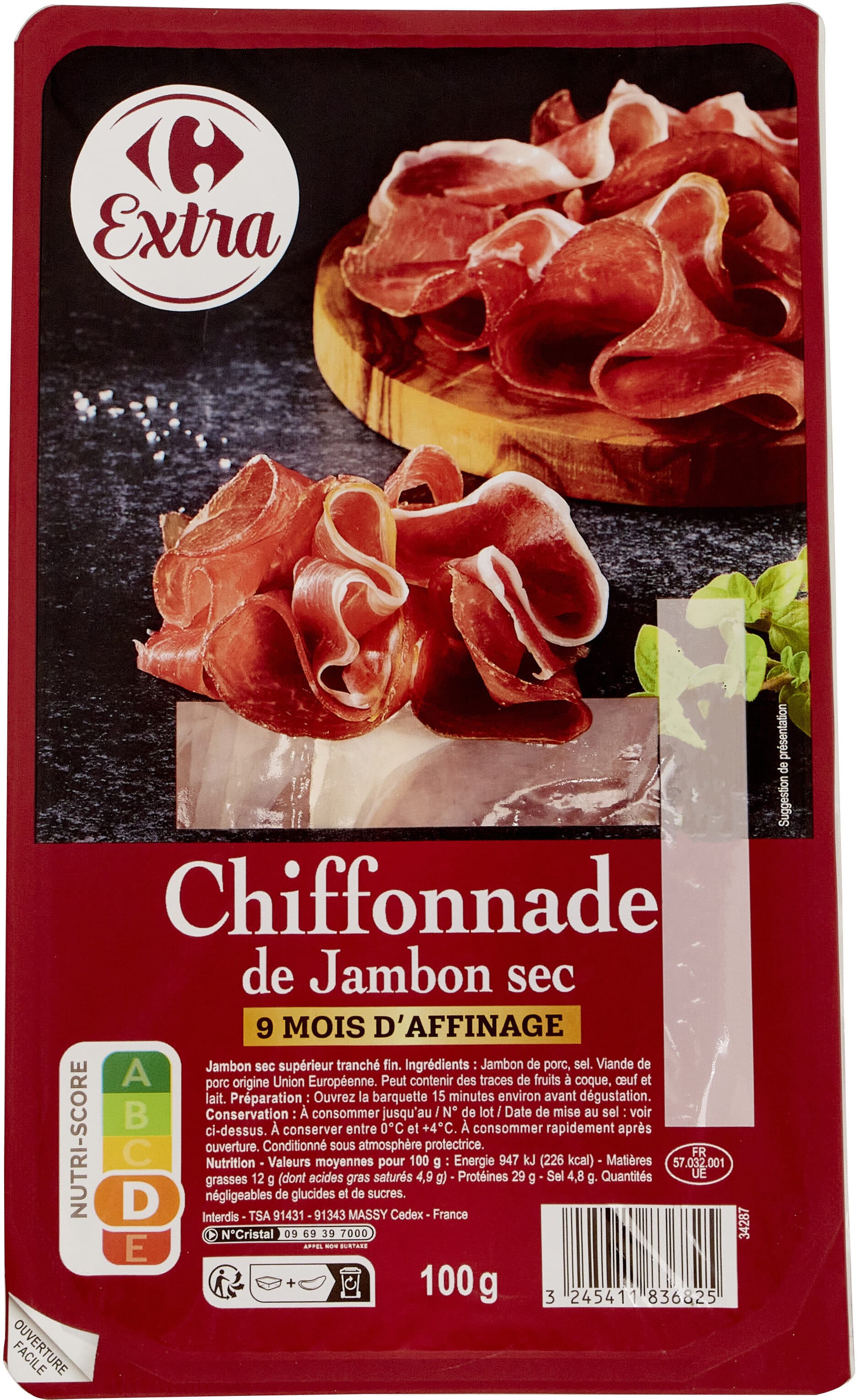 Carrefour Chiffonnade de Jambon Sec packshot