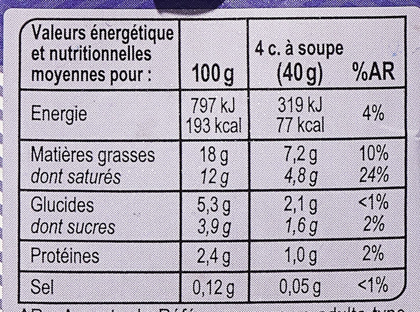 Carrefour Crème légère semi-épaisse packshot