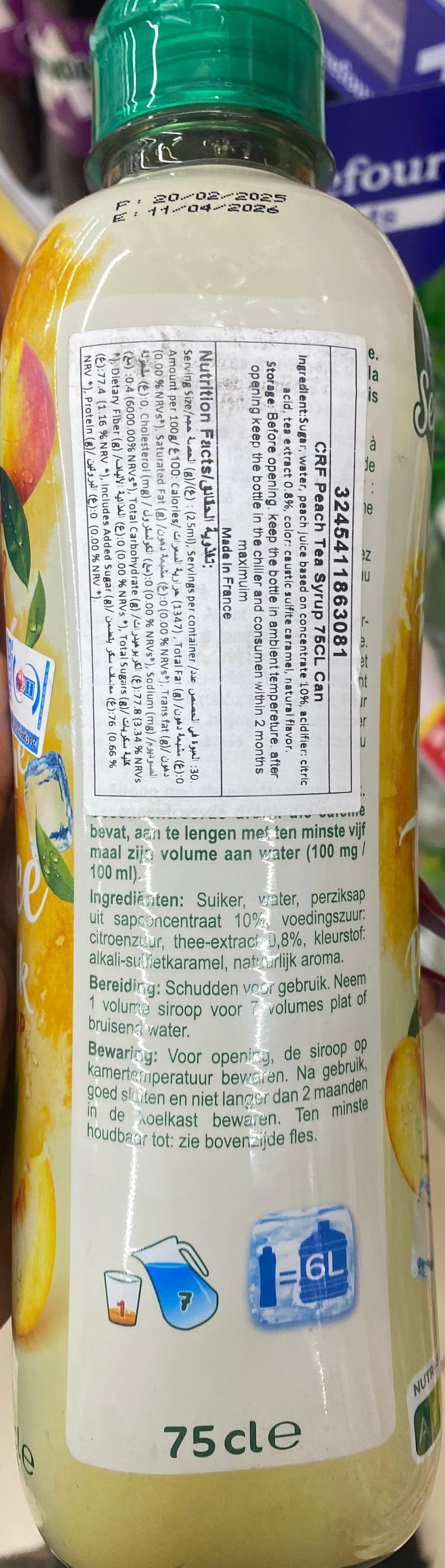 Carrefour Sirop Thé Pêche packshot