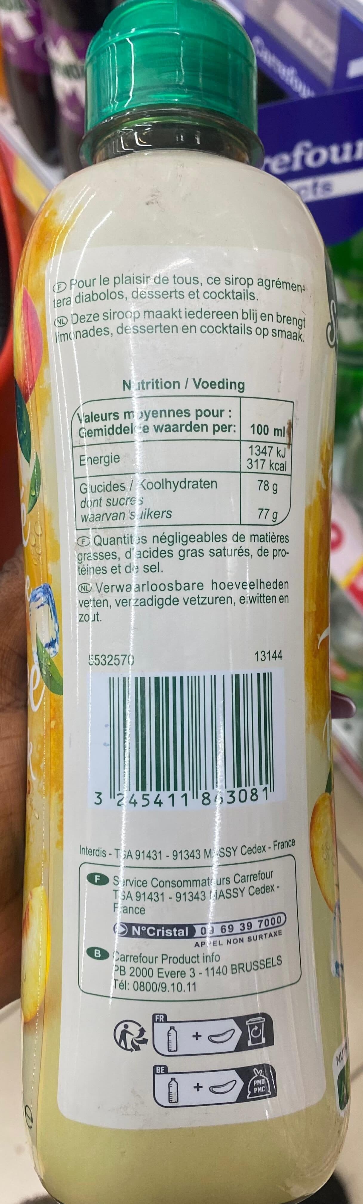 Carrefour Sirop Thé Pêche packshot