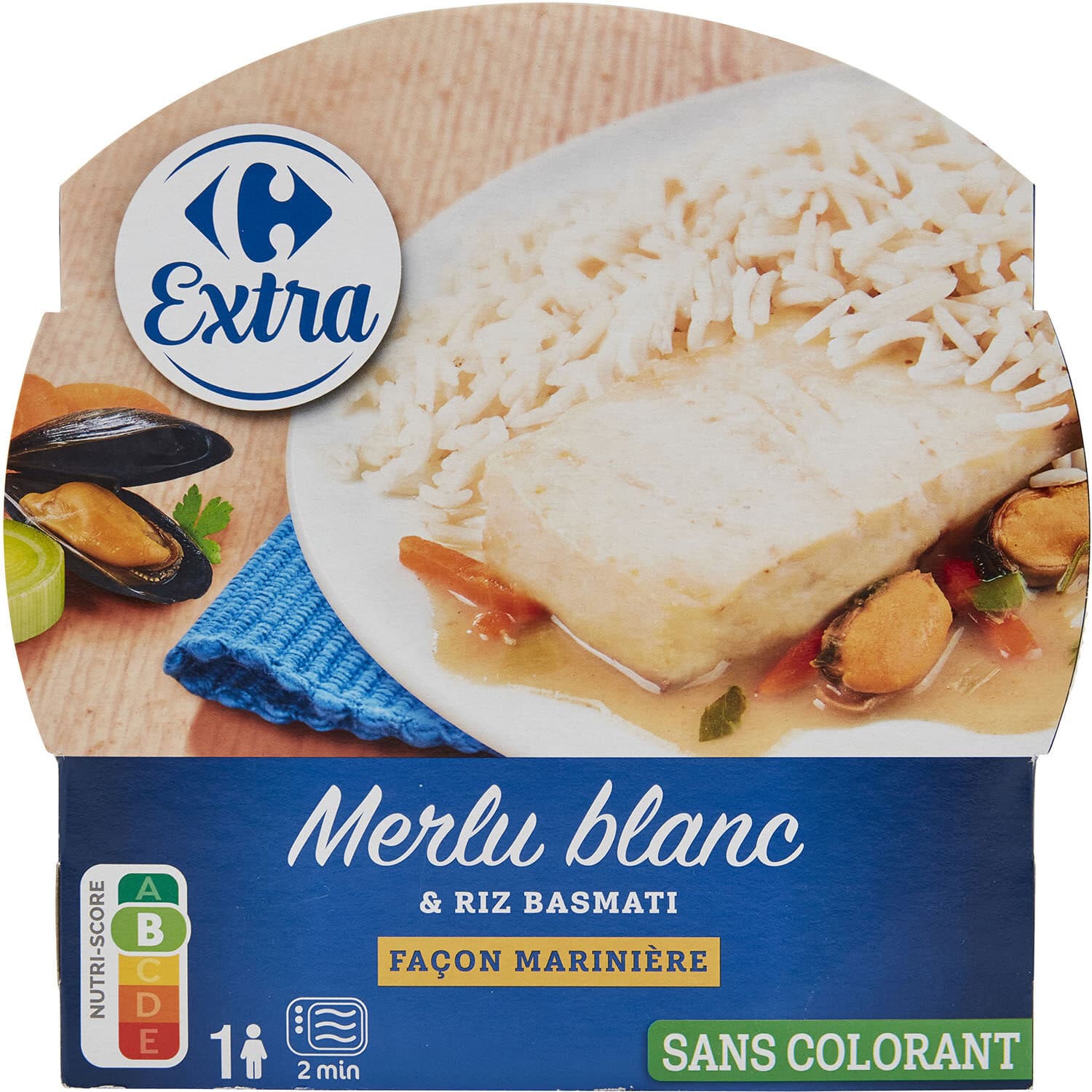 Carrefour Merlu blanc marinière et son riz basmati packshot