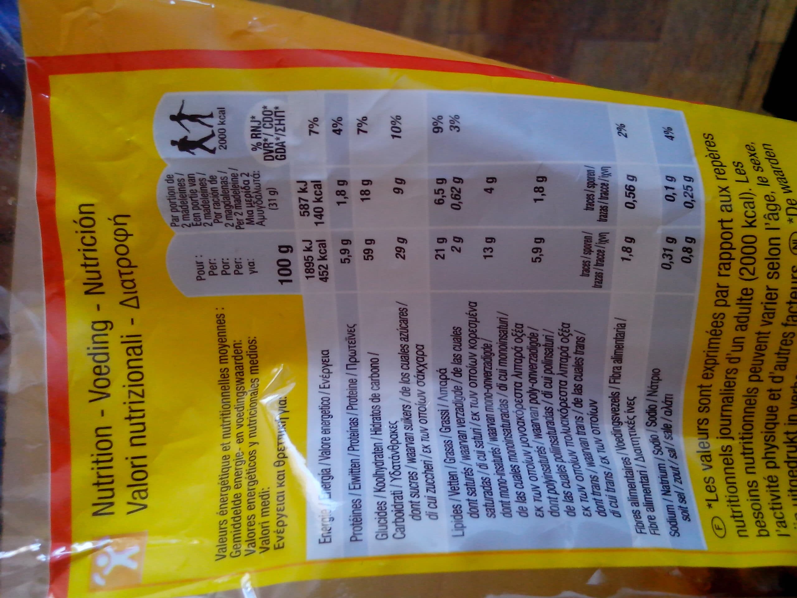 Carrefour Madeleines Moelleuses packshot