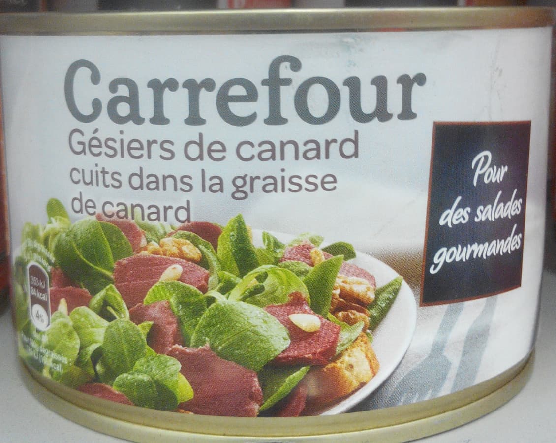 Carrefour Gésiers de canard cuits dans la graisse de canard packshot