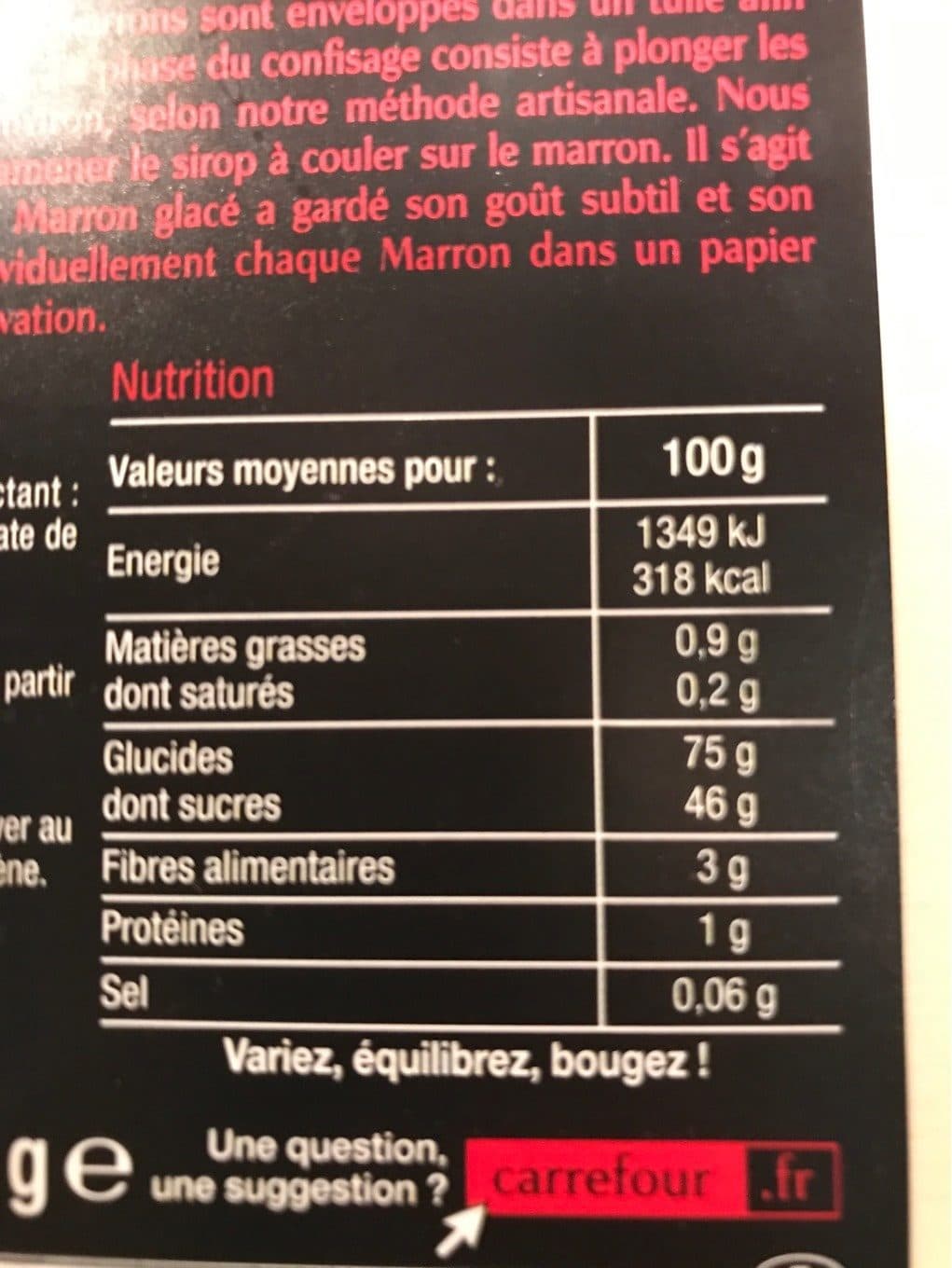 Carrefour Marrons glacés packshot