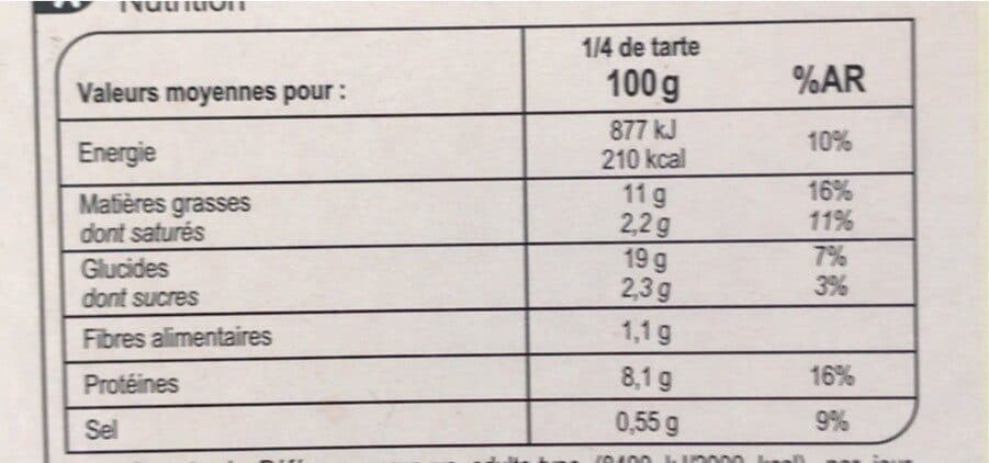 Carrefour Tarte saumon épinards packshot