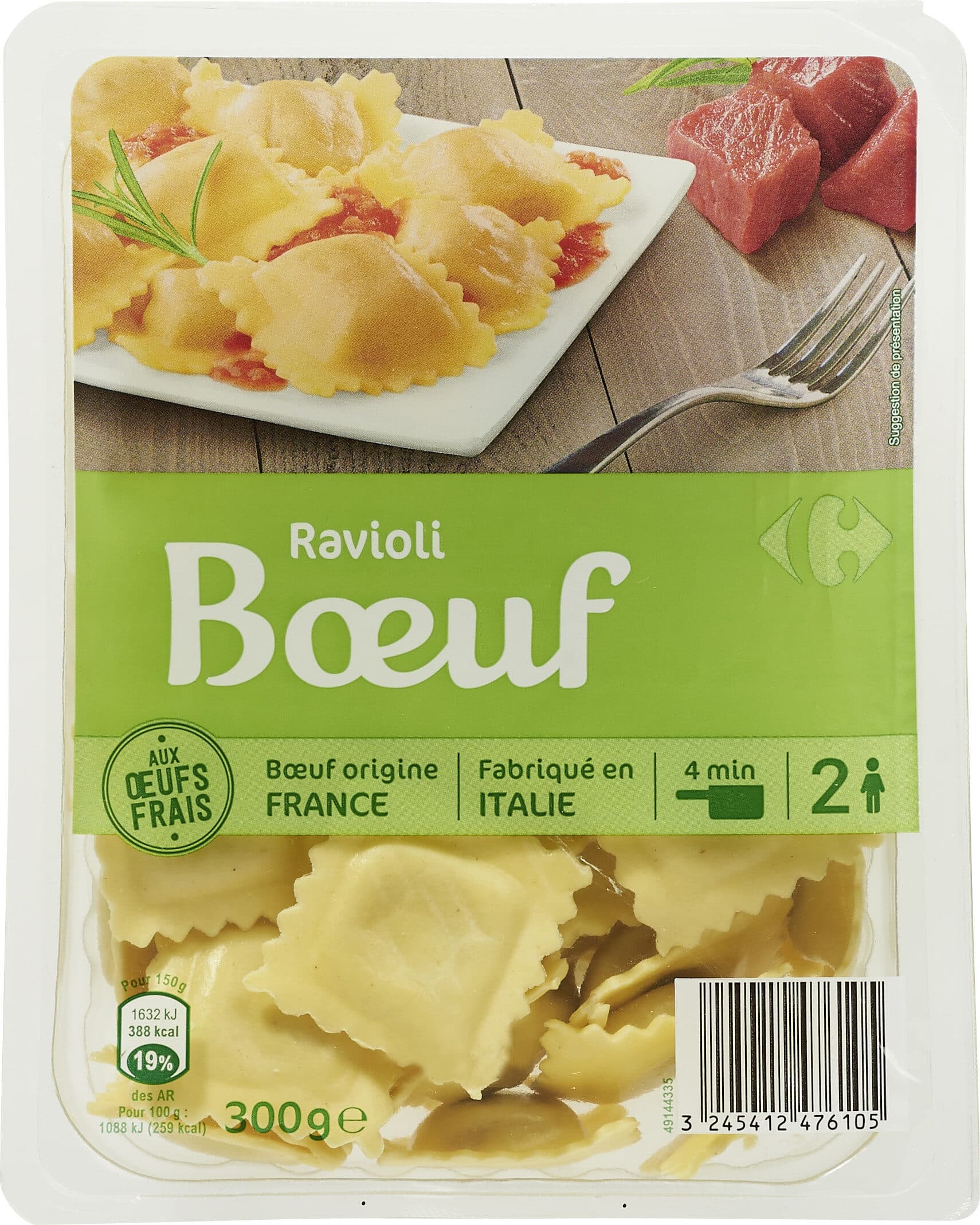 Carrefour Ravioli Bœuf packshot