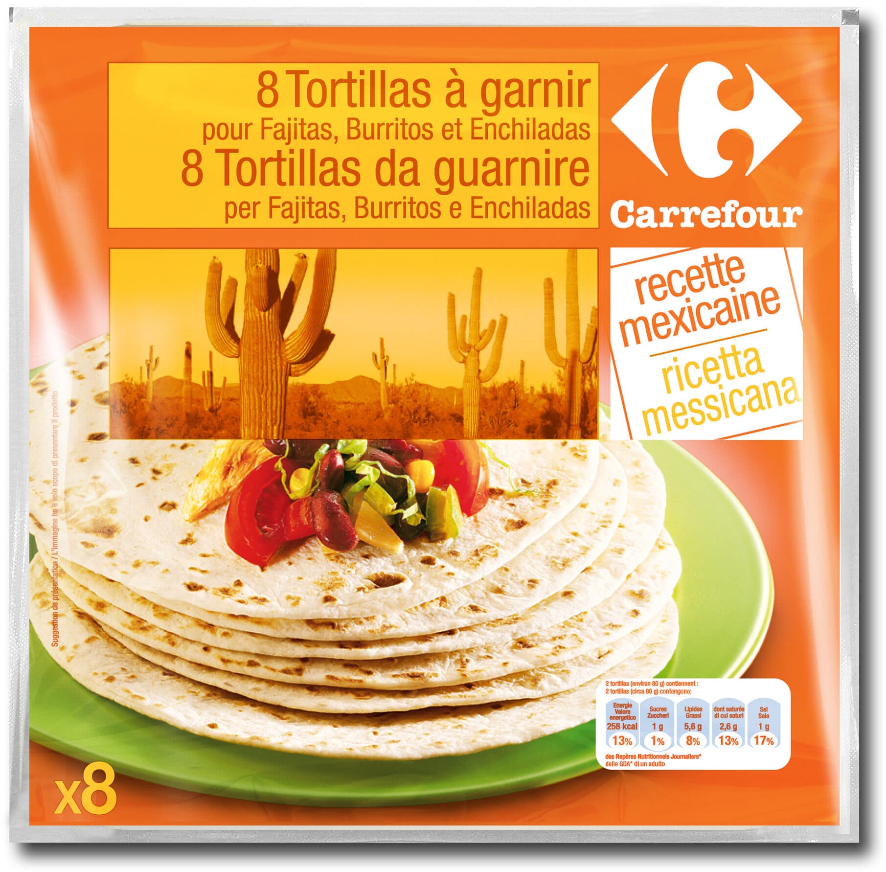 Carrefour 8 Tortillas au blé packshot