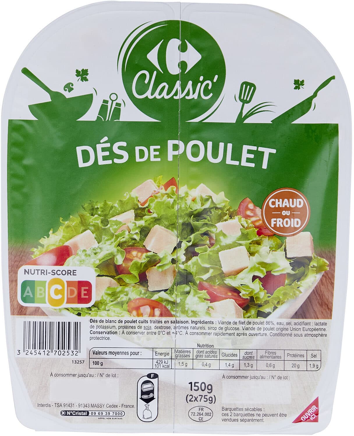Carrefour Dés de poulet packshot