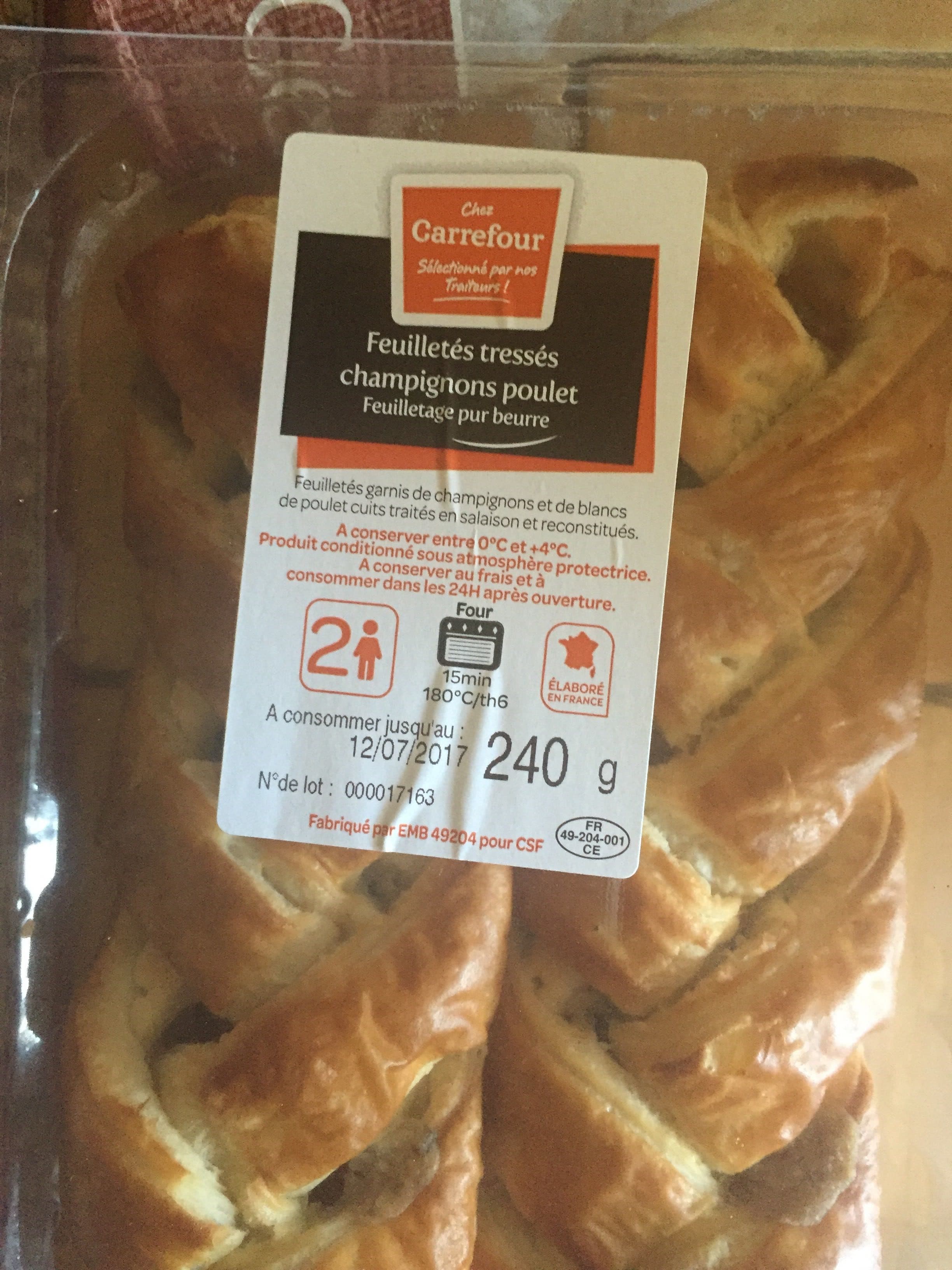 Carrefour Feuilletés tressés CHAMPIGNONS POULET packshot