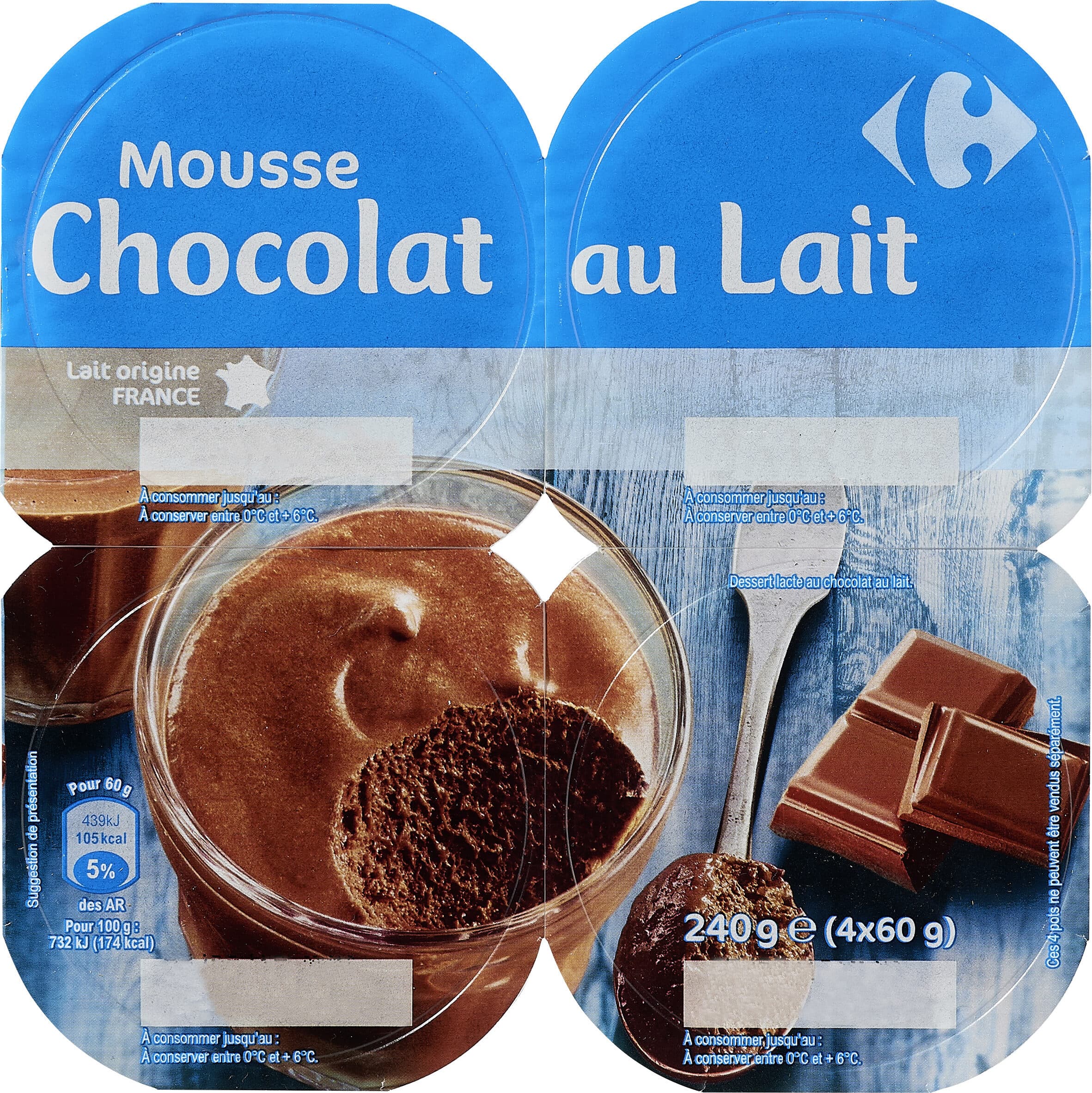 Carrefour Mousse Chocolat au Lait packshot