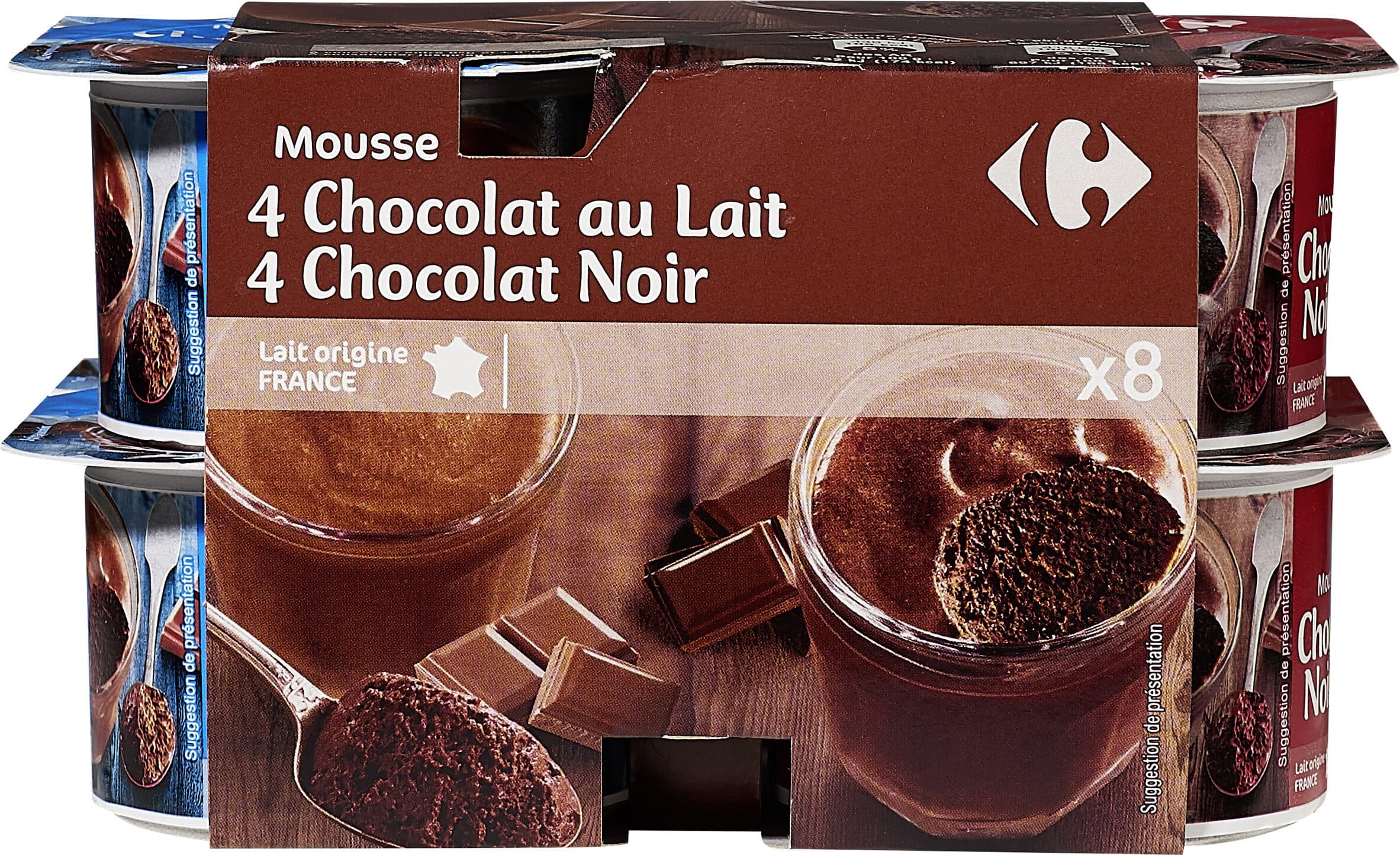 Carrefour Mousses Chocolat au Lait & Chocolat Noir packshot