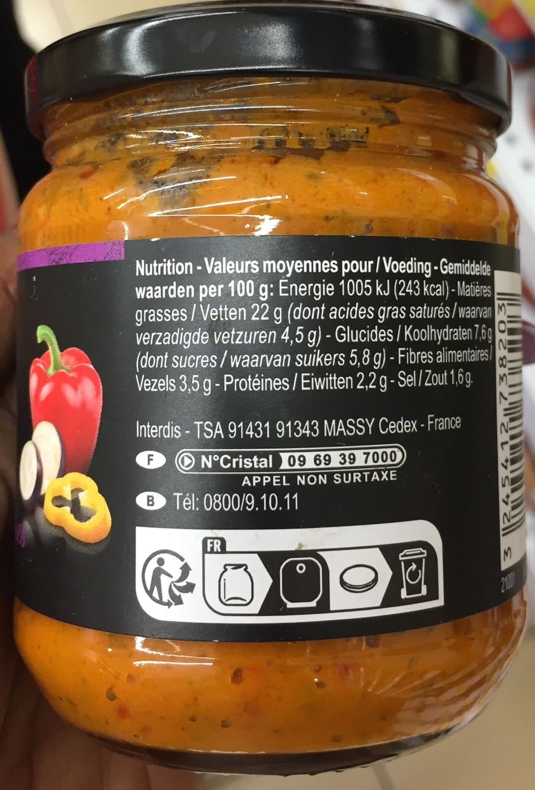 Carrefour Sauce Poivrons & aubergines packshot