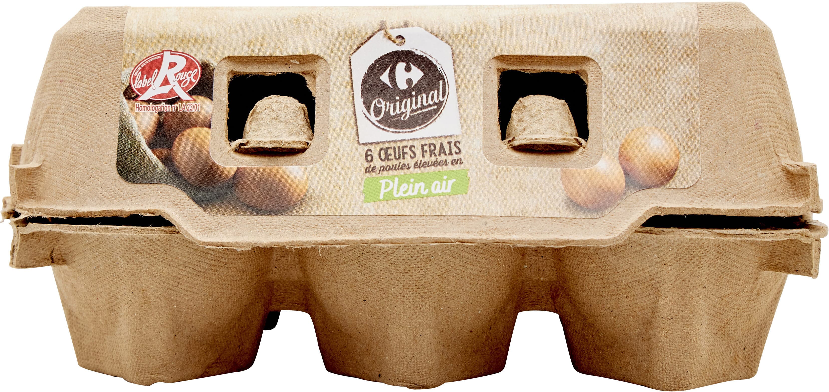 Carrefour 6 œufs frais de poules élevées en Plein air packshot