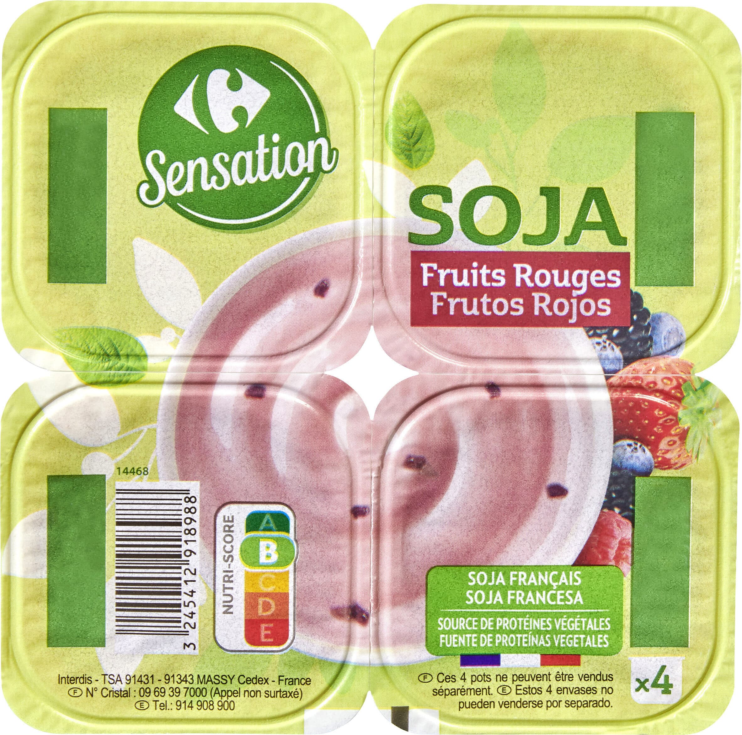 Carrefour Soja fruits rouges packshot