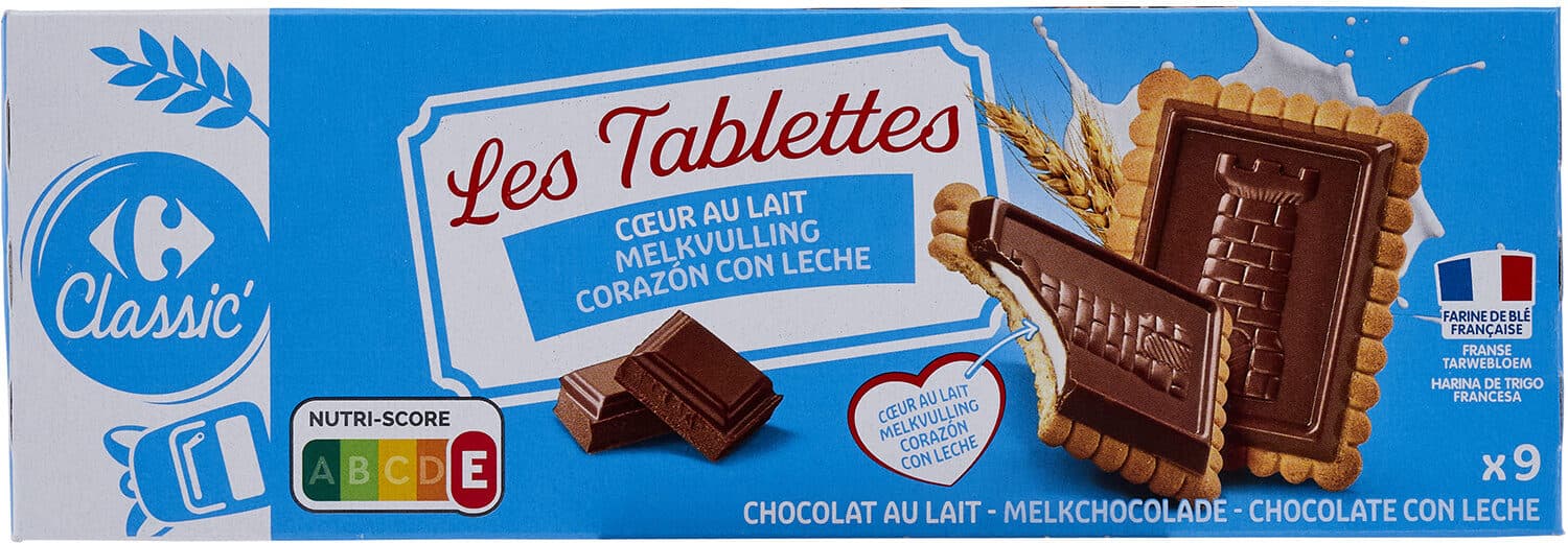Carrefour Les Tablettes COEUR AU LAIT CHOCOLAT AU LAIT packshot